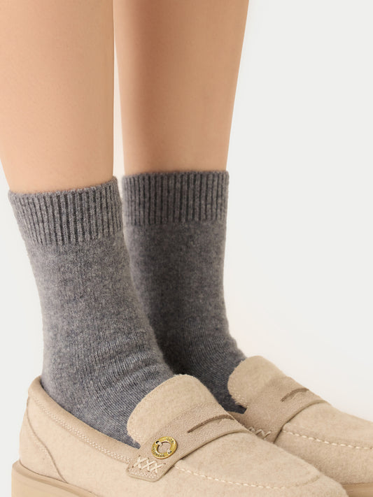 Chaussettes unisexe en tricot côtelé