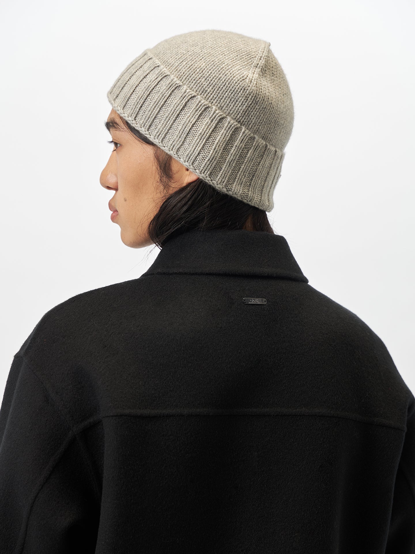 Bonnet en tricot côtelé en cachemire pour femme Gris - Gobi Cashmere
