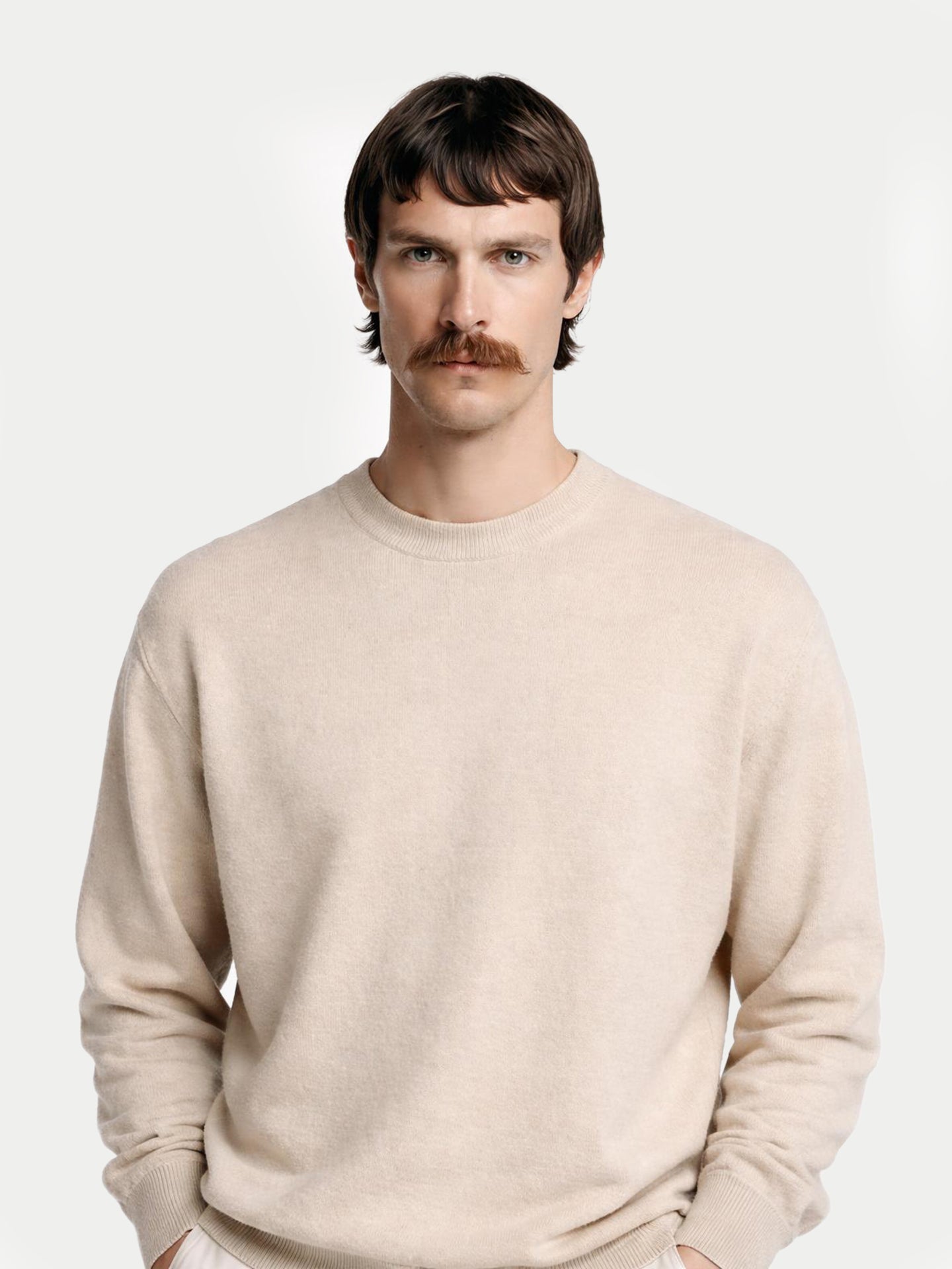 Pull col rond en cachemire Essential pour hommes Couleur Organique