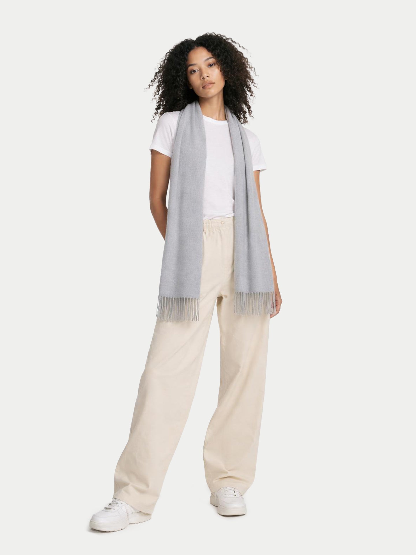 Écharpe avec franges en cachemire pour unisex