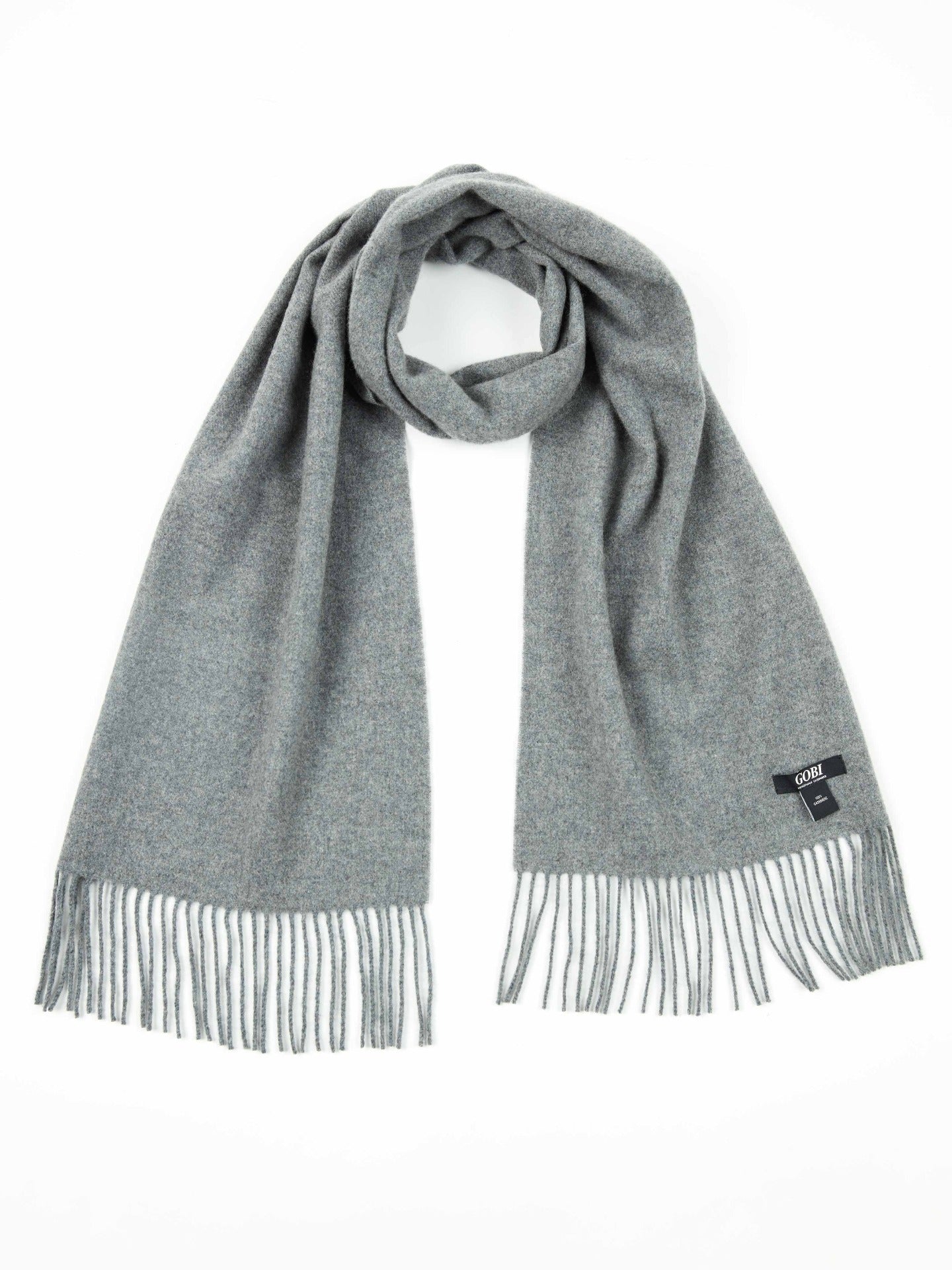 Écharpe avec franges en Cachemire pour unisex Gris - Gobi Cashmere