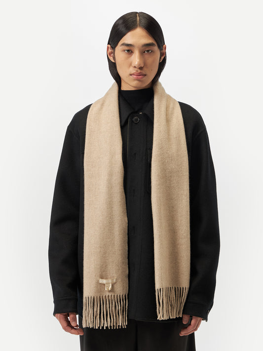 Écharpe avec franges en cachemire unisexe Beige | GOBI FR