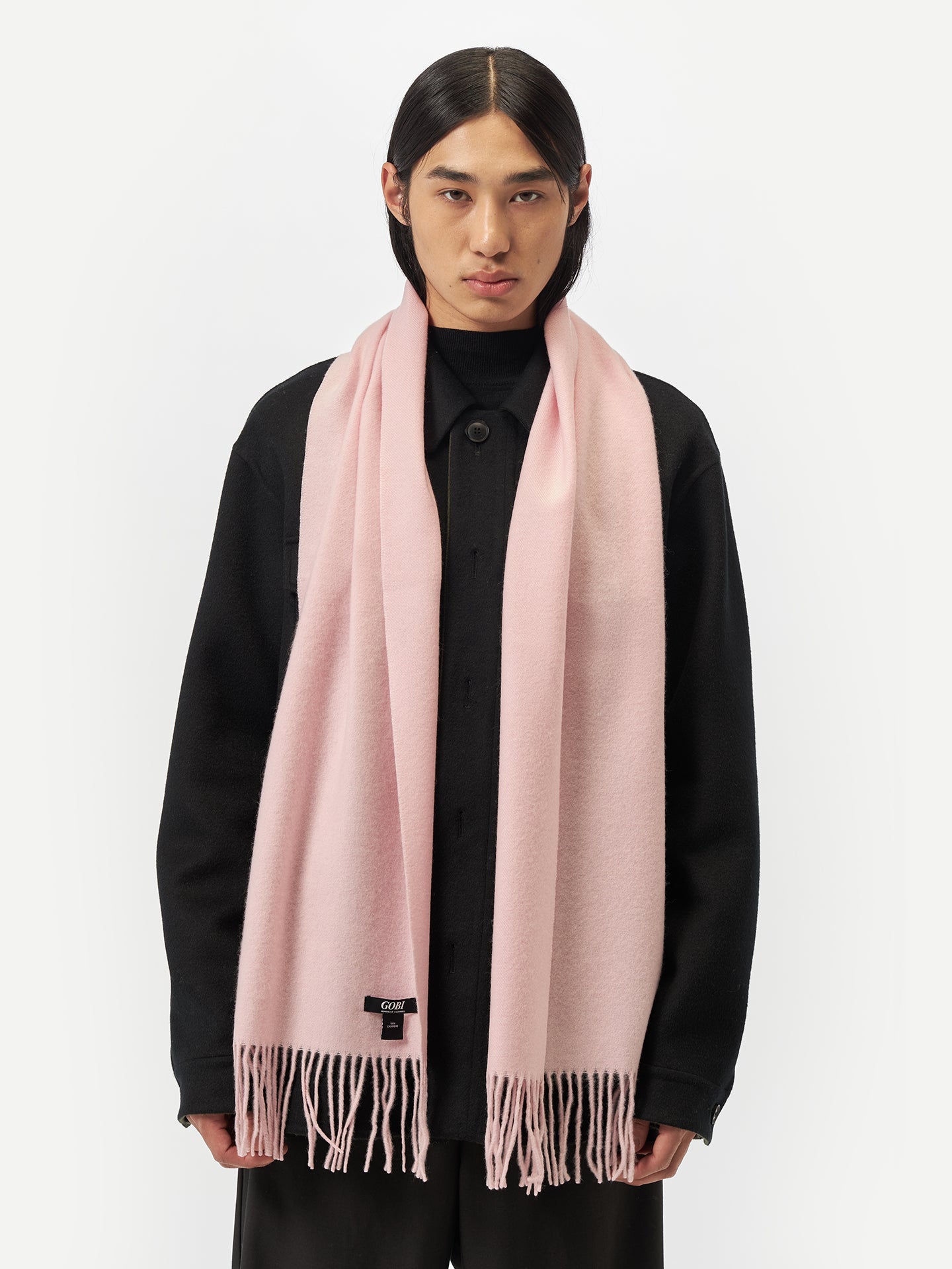 Écharpe avec franges en Cachemire pour unisex Rose - Gobi Cashmere