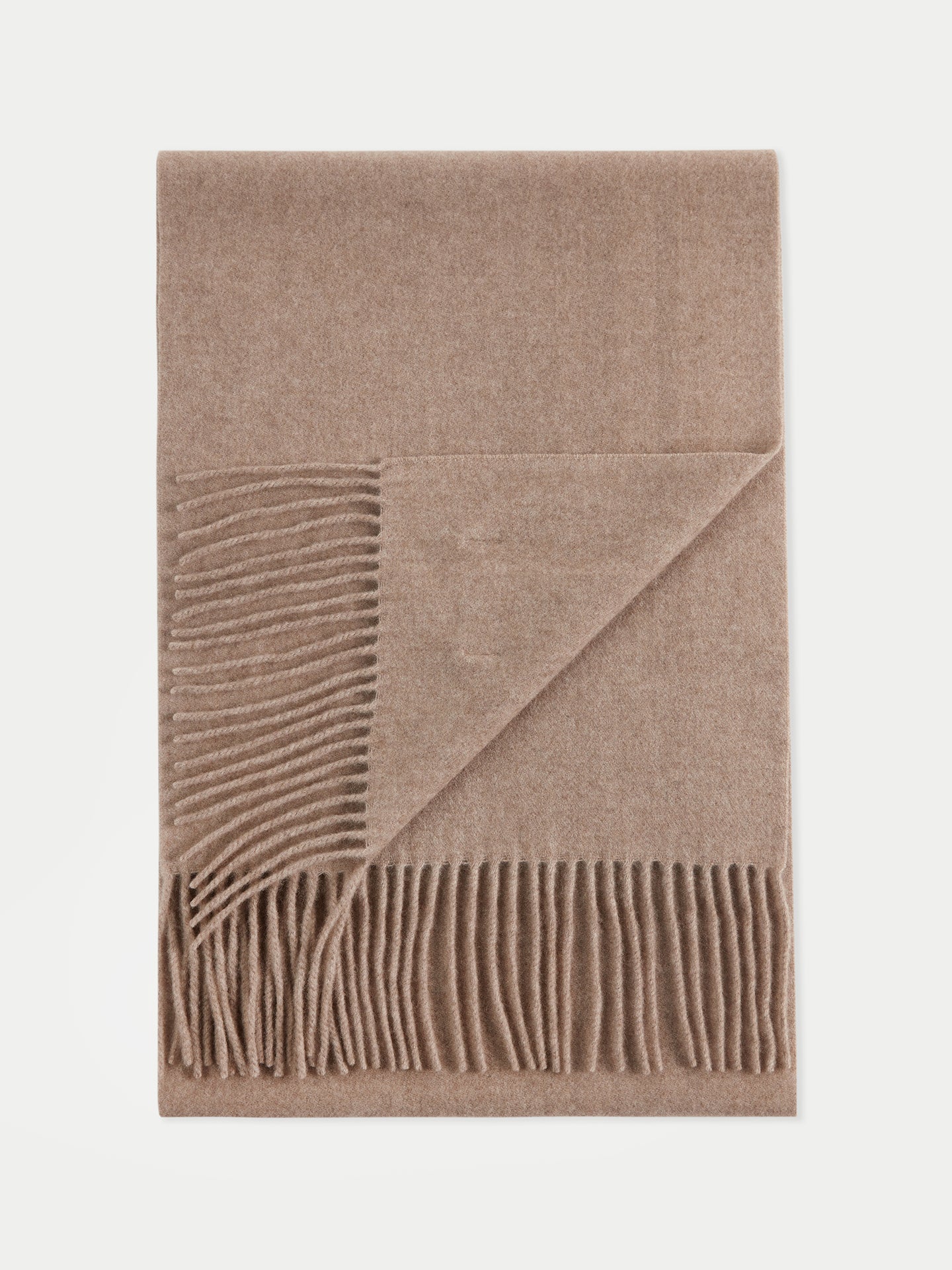 Écharpe avec franges en cachemire pour unisex Couleur Organique Taupe - Gobi Cashmere 