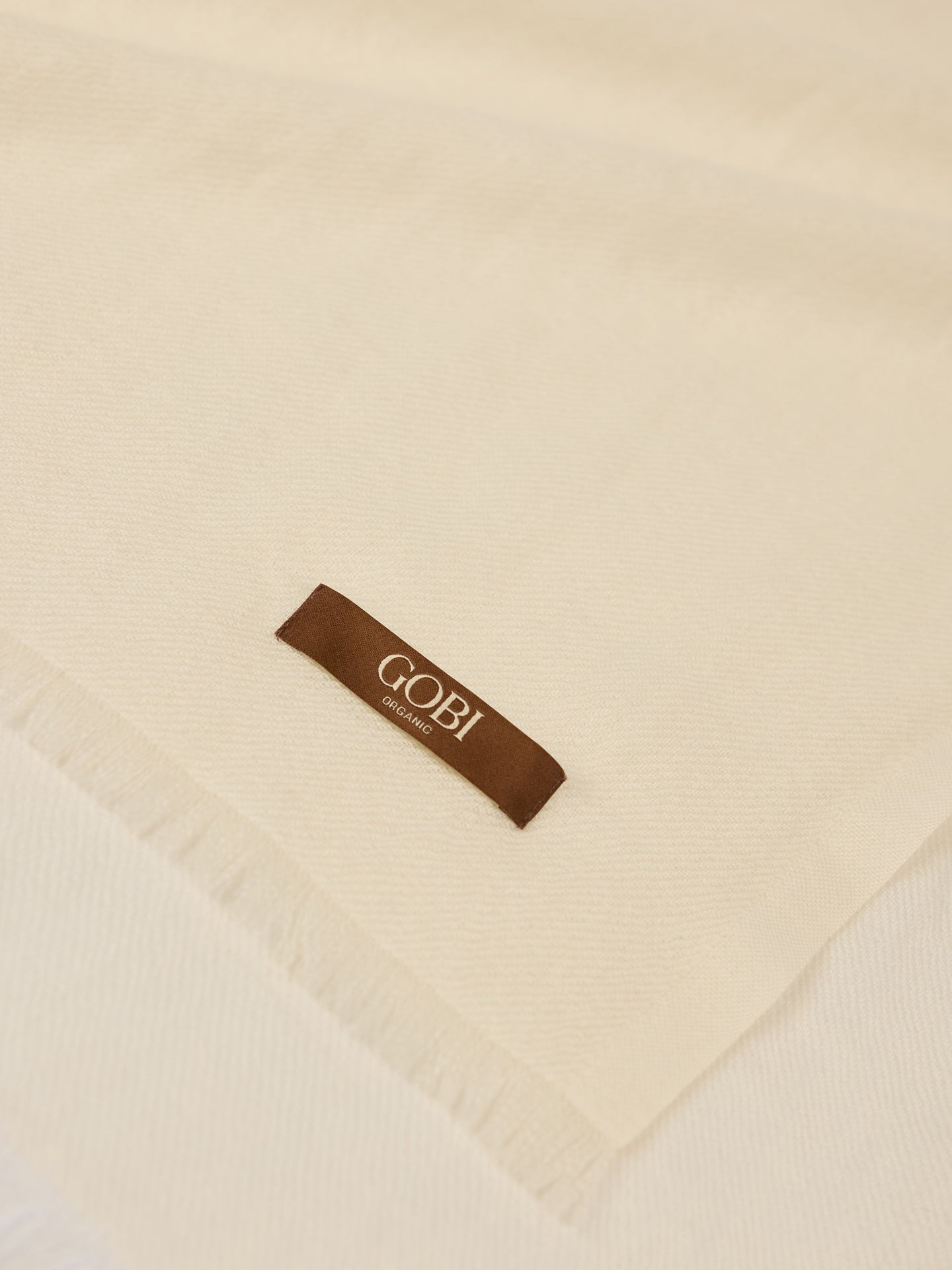 Écharpe tissée avec bords contrastant unisex Jaune  couleur beige - Gobi Cashmere