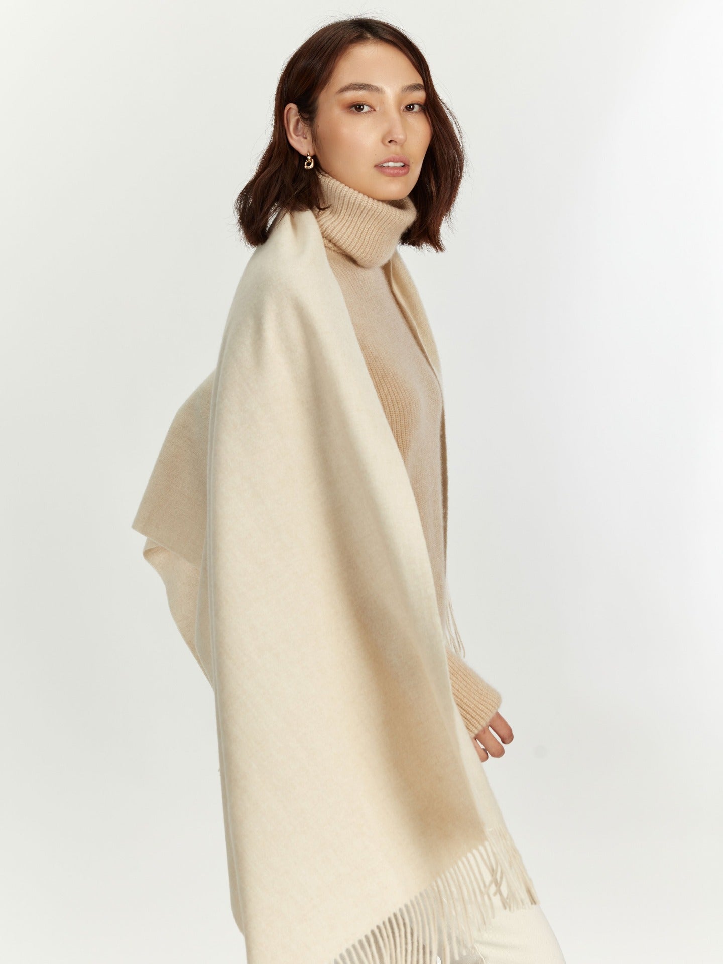 Étole tissée en Cachemire pour femmes Taupe - Gobi Cashmere