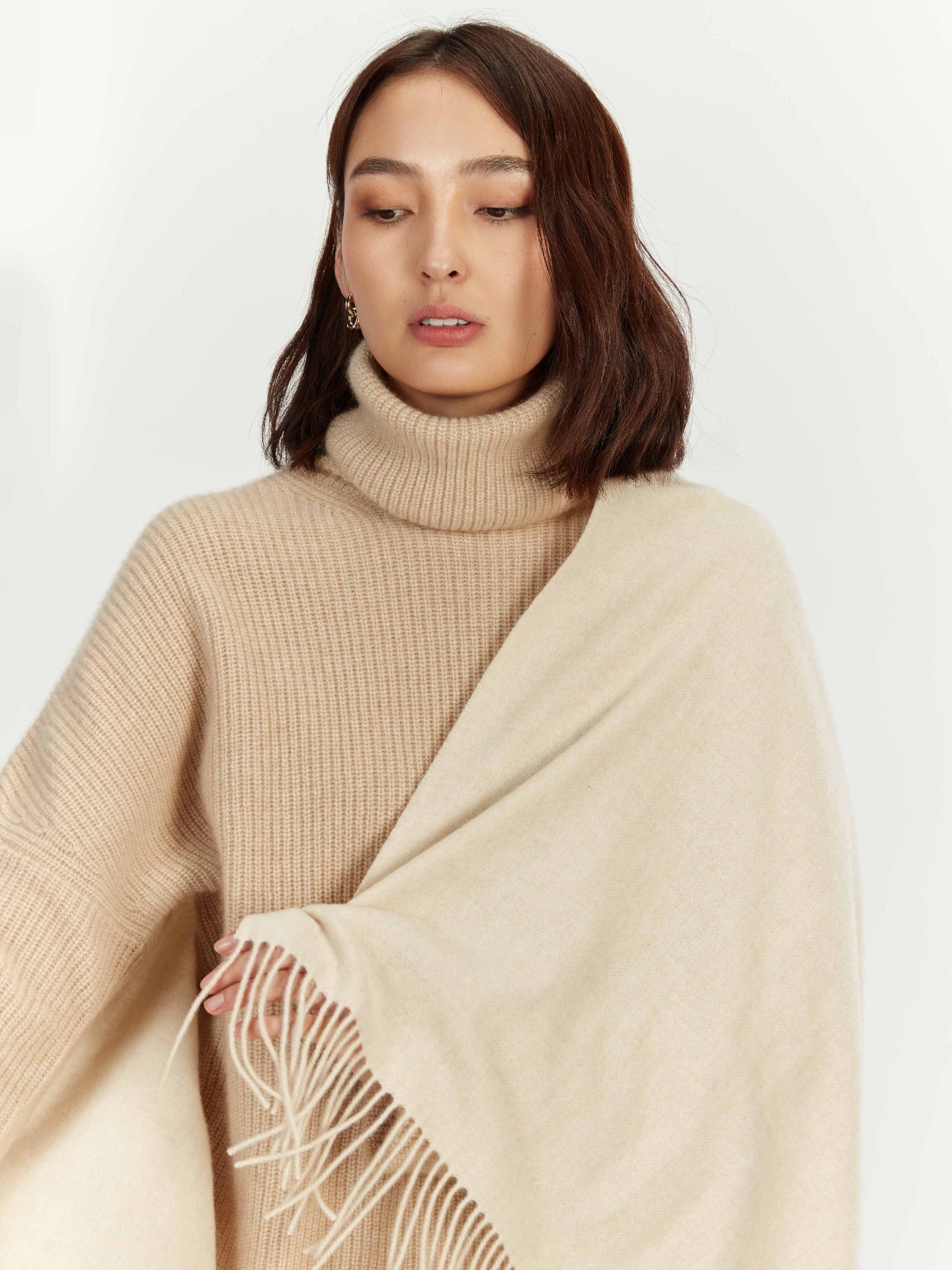 Étole tissée en Cachemire pour femmes Taupe - Gobi Cashmere