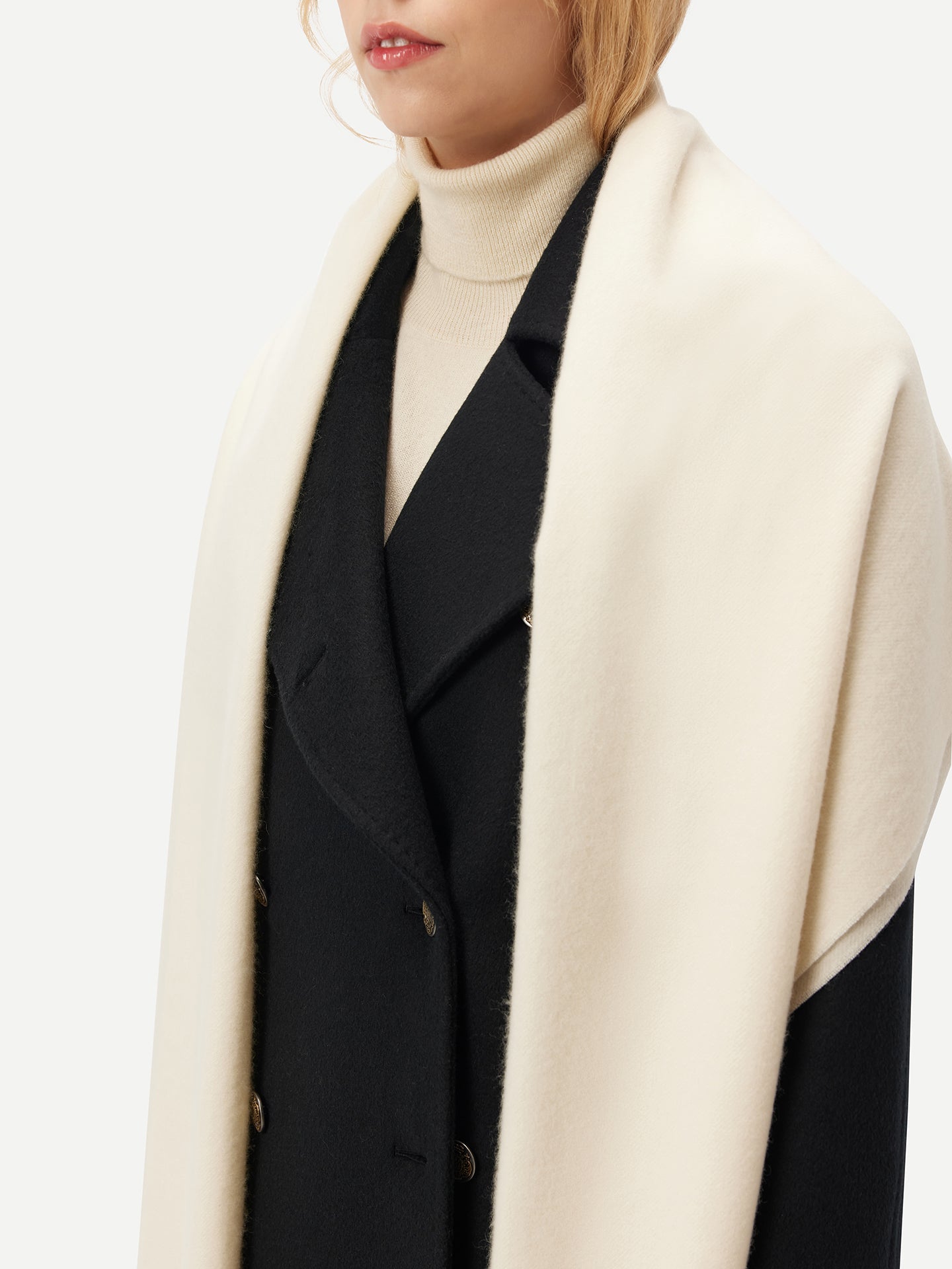 Écharpe tissée en Cachemire pour femmes Blanc - Gobi Cashmere