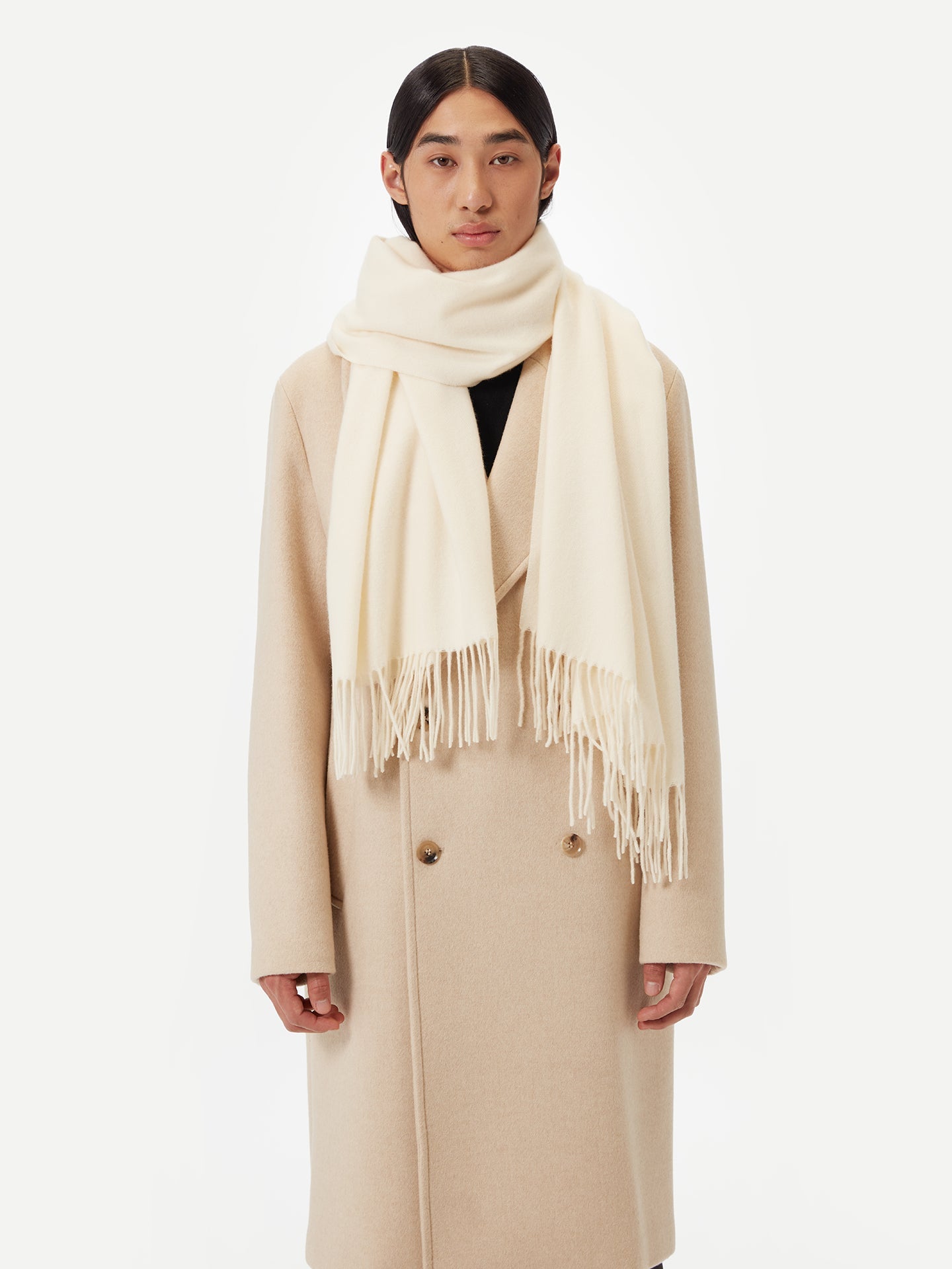Écharpe tissée en Cachemire pour femmes Blanc - Gobi Cashmere