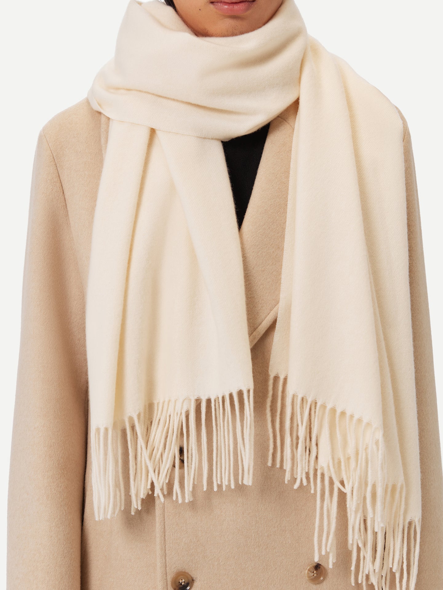Écharpe tissée en Cachemire pour femmes Blanc - Gobi Cashmere
