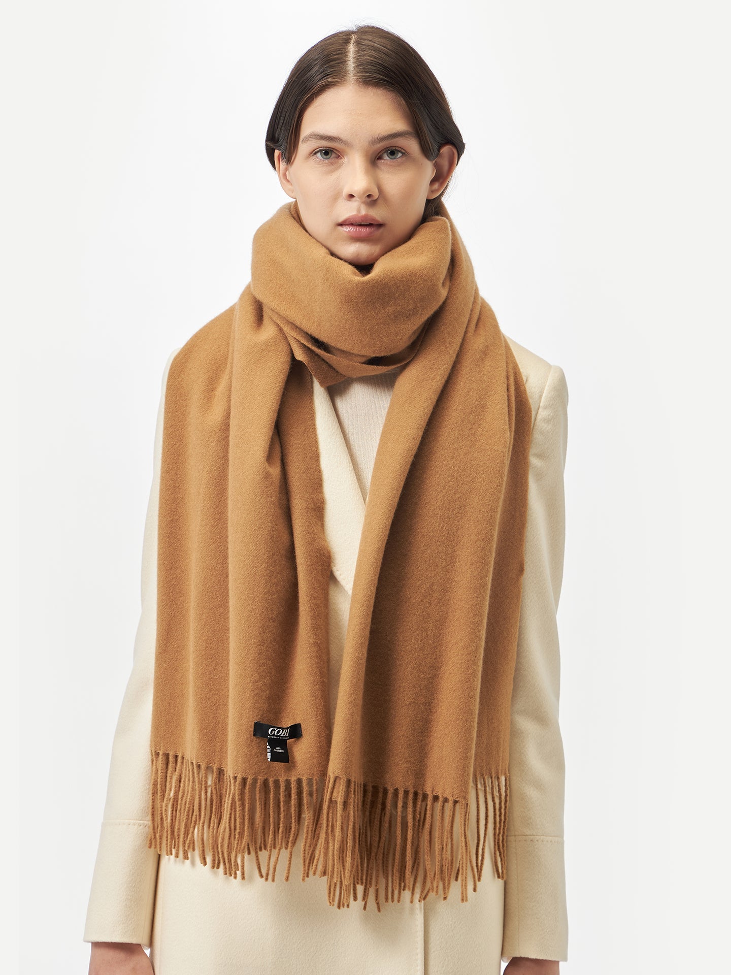 Écharpe tissée en Cachemire pour femmes marron - Gobi Cashmere