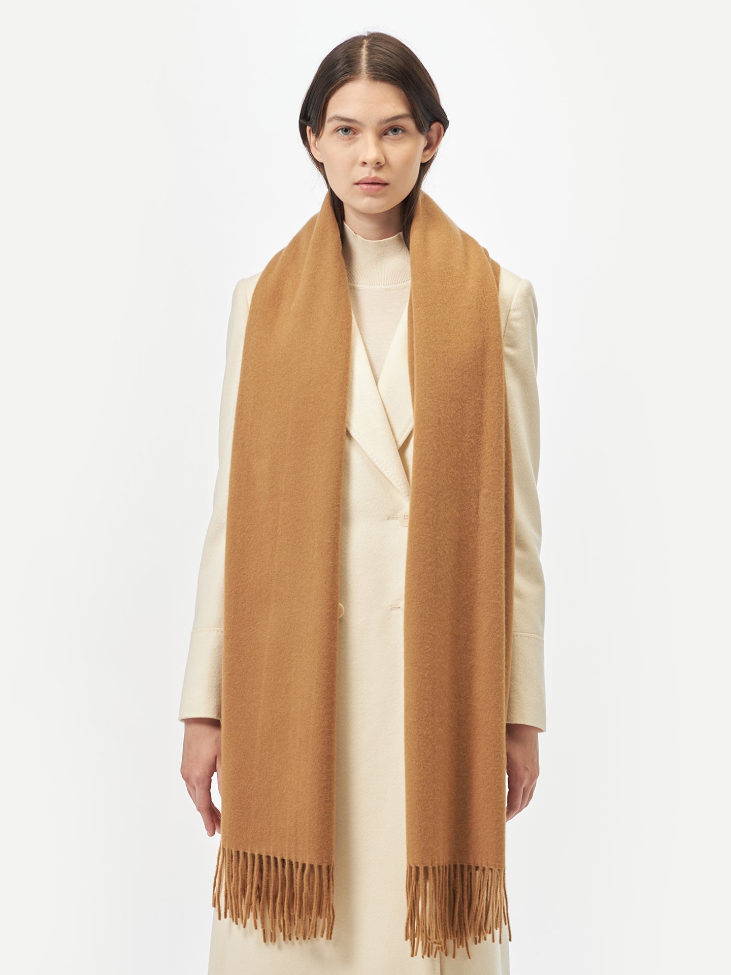 Écharpe tissée en Cachemire pour femmes marron - Gobi Cashmere