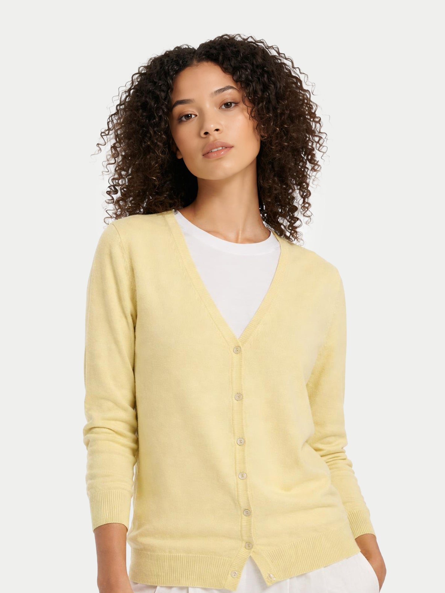 Cardigan col en V en cachemire Essential pour femmes