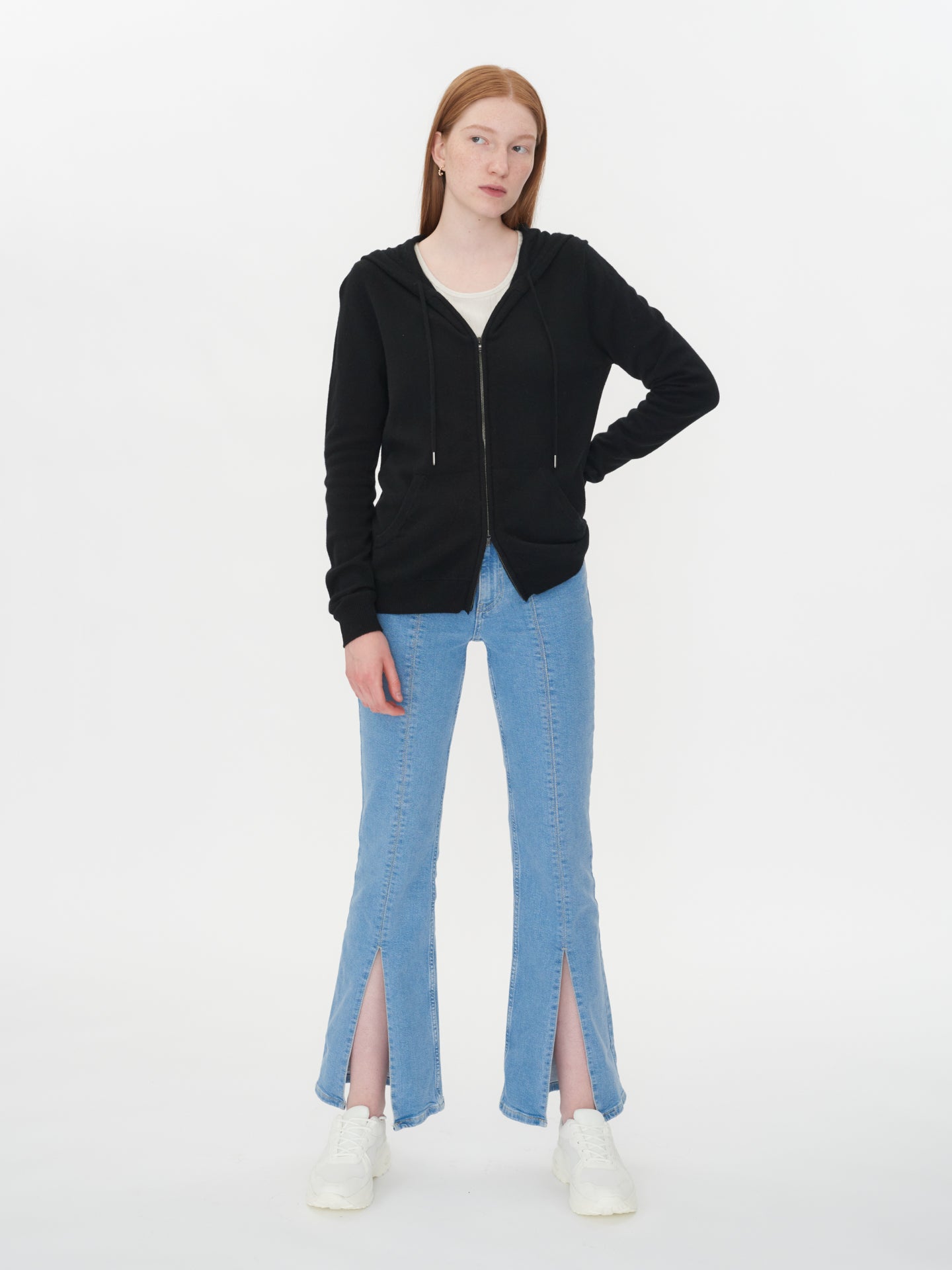 Sweat à capuche en Cachemire pour femme Noir - Gobi Cashmere