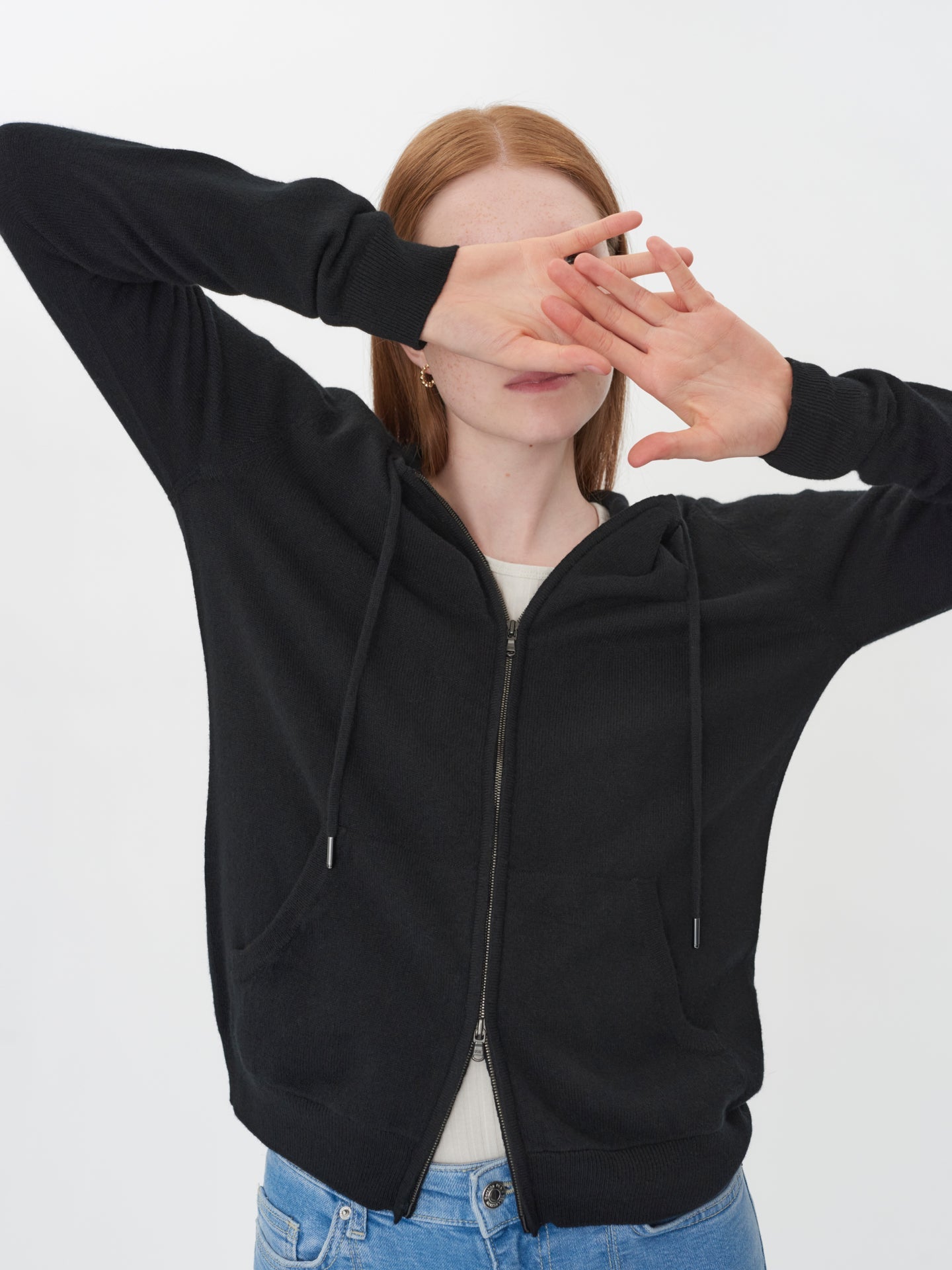 Sweat à capuche en Cachemire pour femme Noir - Gobi Cashmere