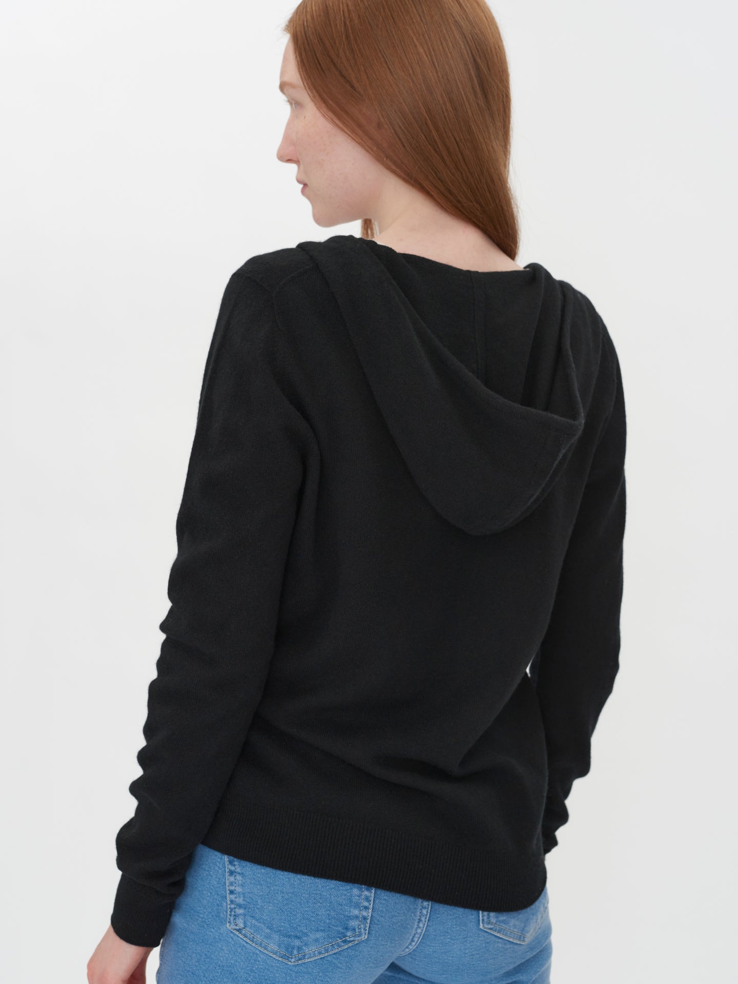 Sweat à capuche en Cachemire pour femme Noir - Gobi Cashmere