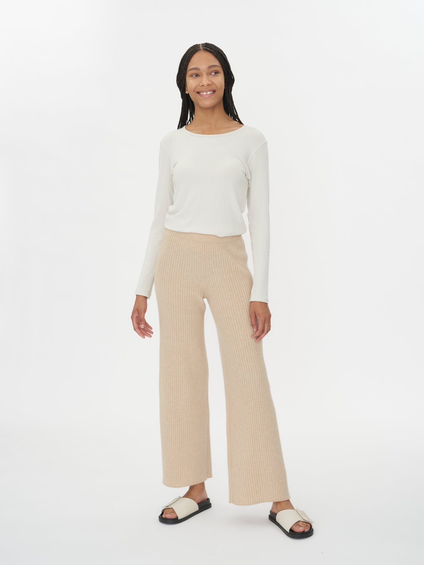 Pantalon en cachemire pour femme taupe - Gobi Cashmere