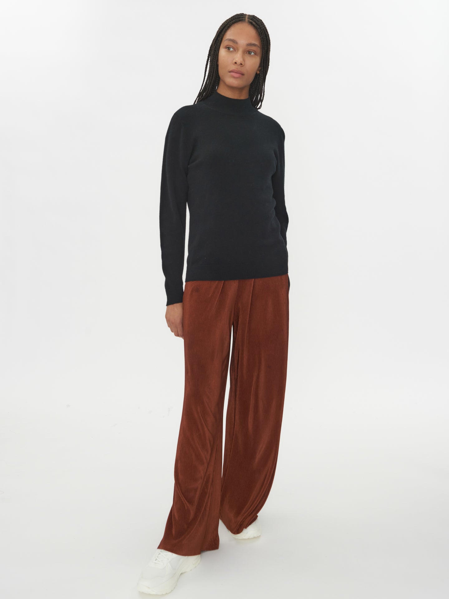 Pull col haut en Cachemire pour femmes Noir - Gobi Cashmere