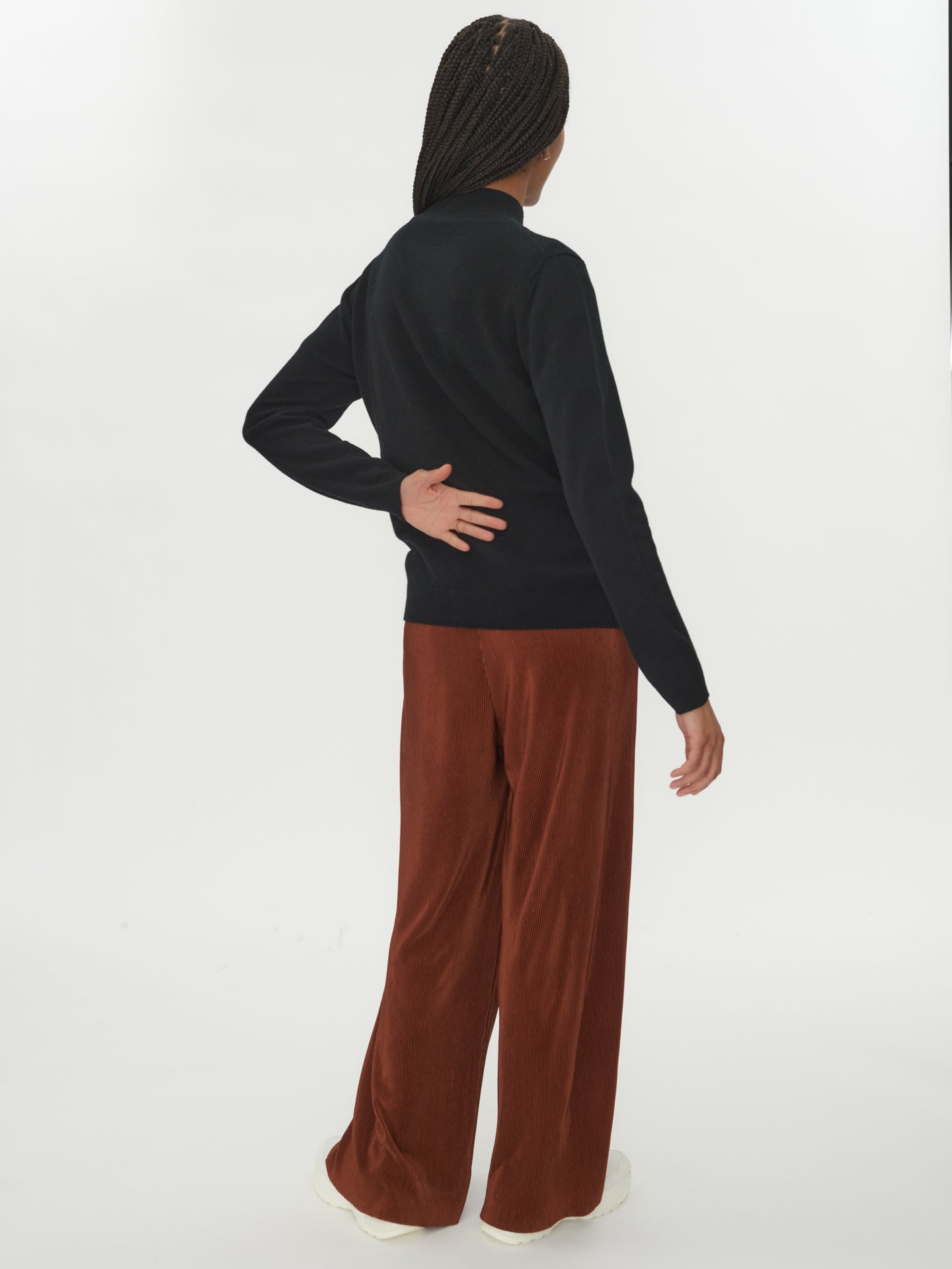 Pull col haut en Cachemire pour femmes Noir - Gobi Cashmere