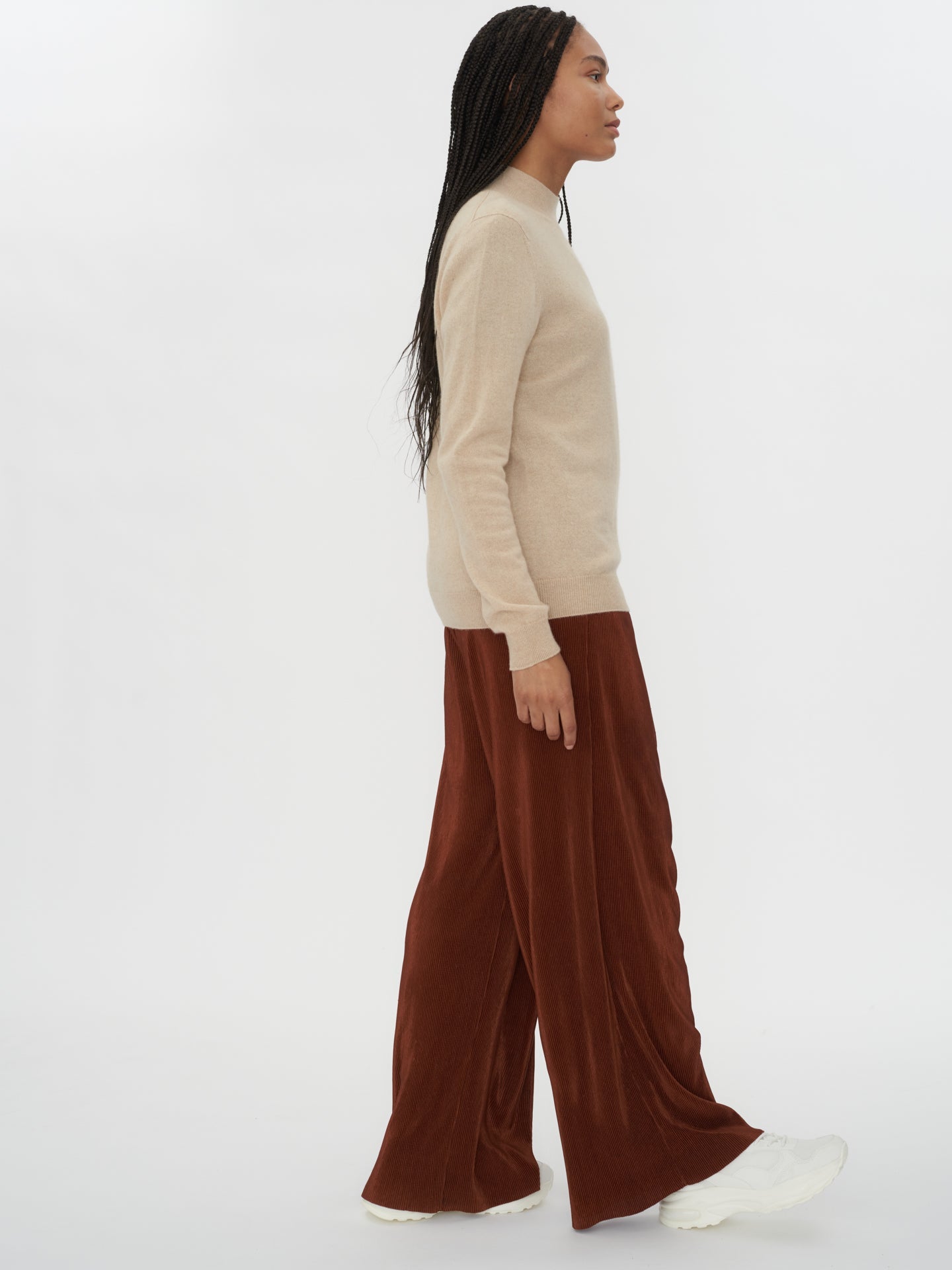 Pull col haut en Cachemire pour femmes Taupe - Gobi Cashmere