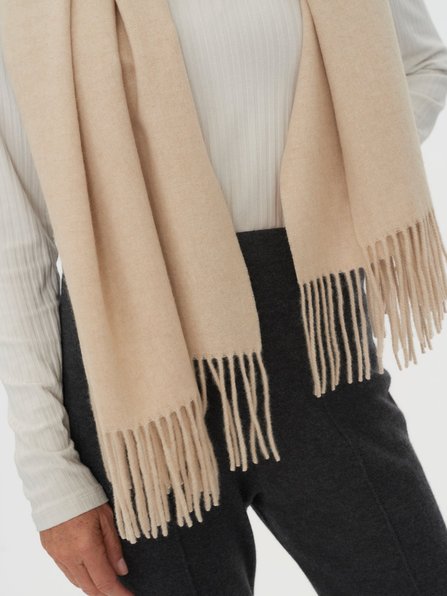 Écharpe tissée en Cachemire pour femmes taupe - Gobi Cashmere