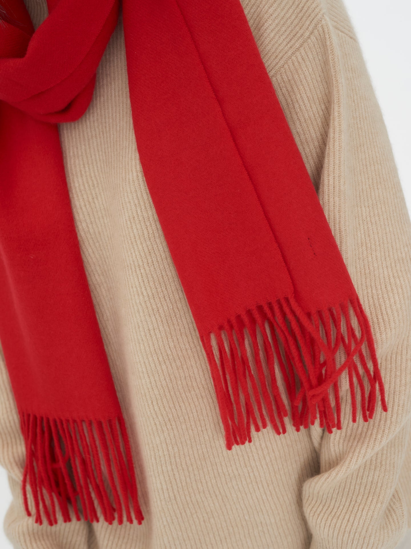 Écharpe avec franges en Cachemire unisex , couleur Rouge - Gobi Cashmere