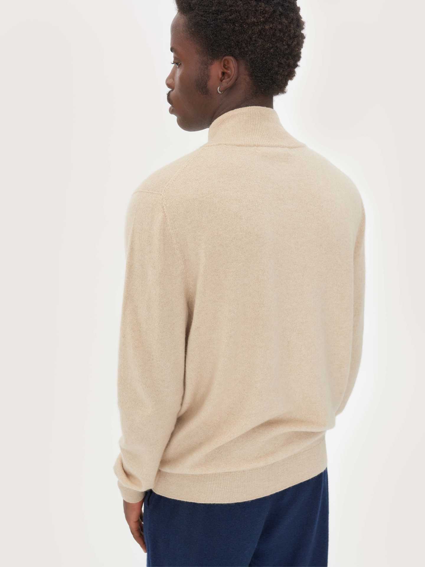 Cardigan à col montant en Cachemire pour hommes Taupe - Gobi Cashmere