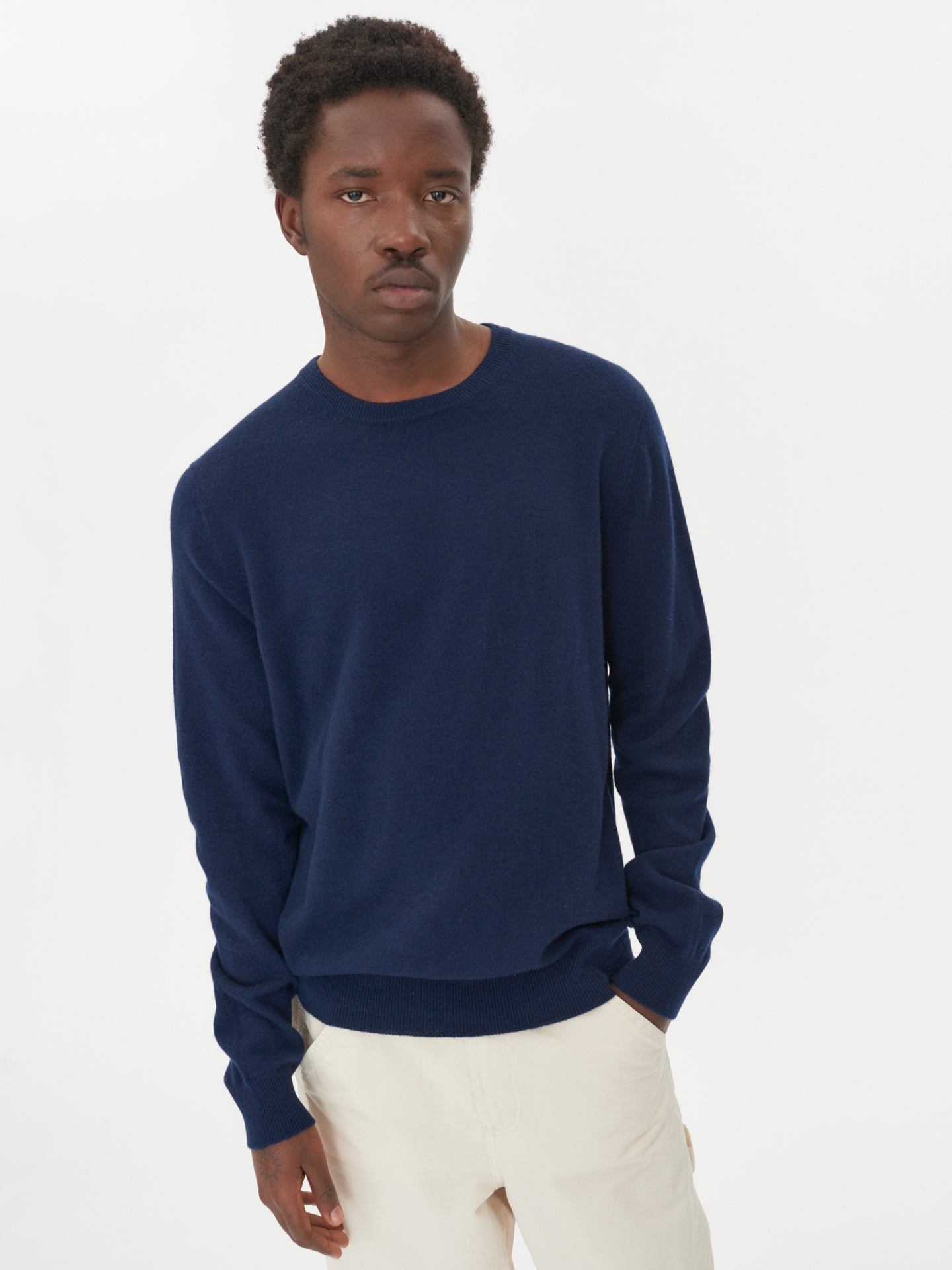 Pull col rond en Cachemire pour hommes Marin - Gobi Cashmere