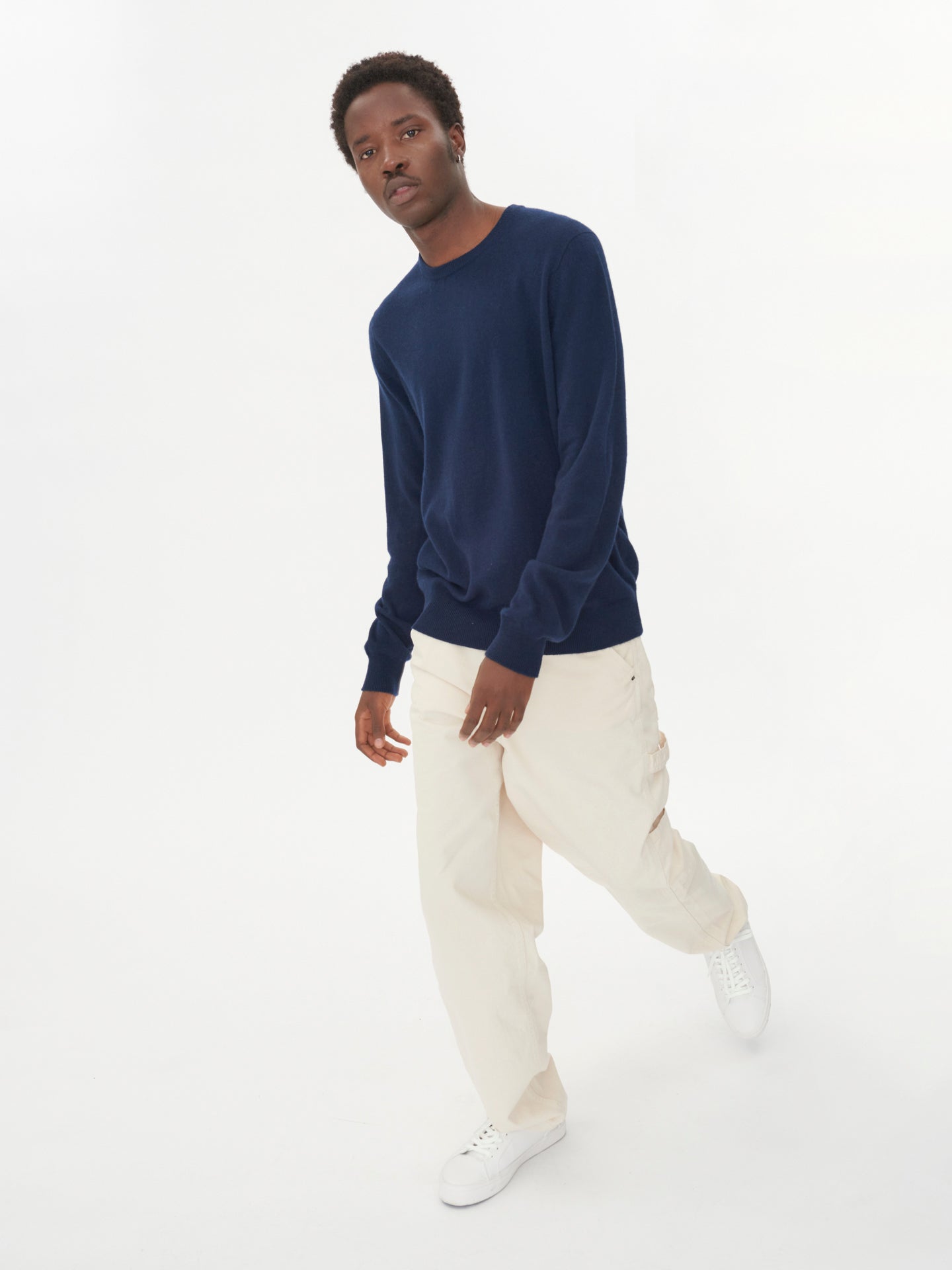 Pull col rond en Cachemire pour hommes Marin - Gobi Cashmere