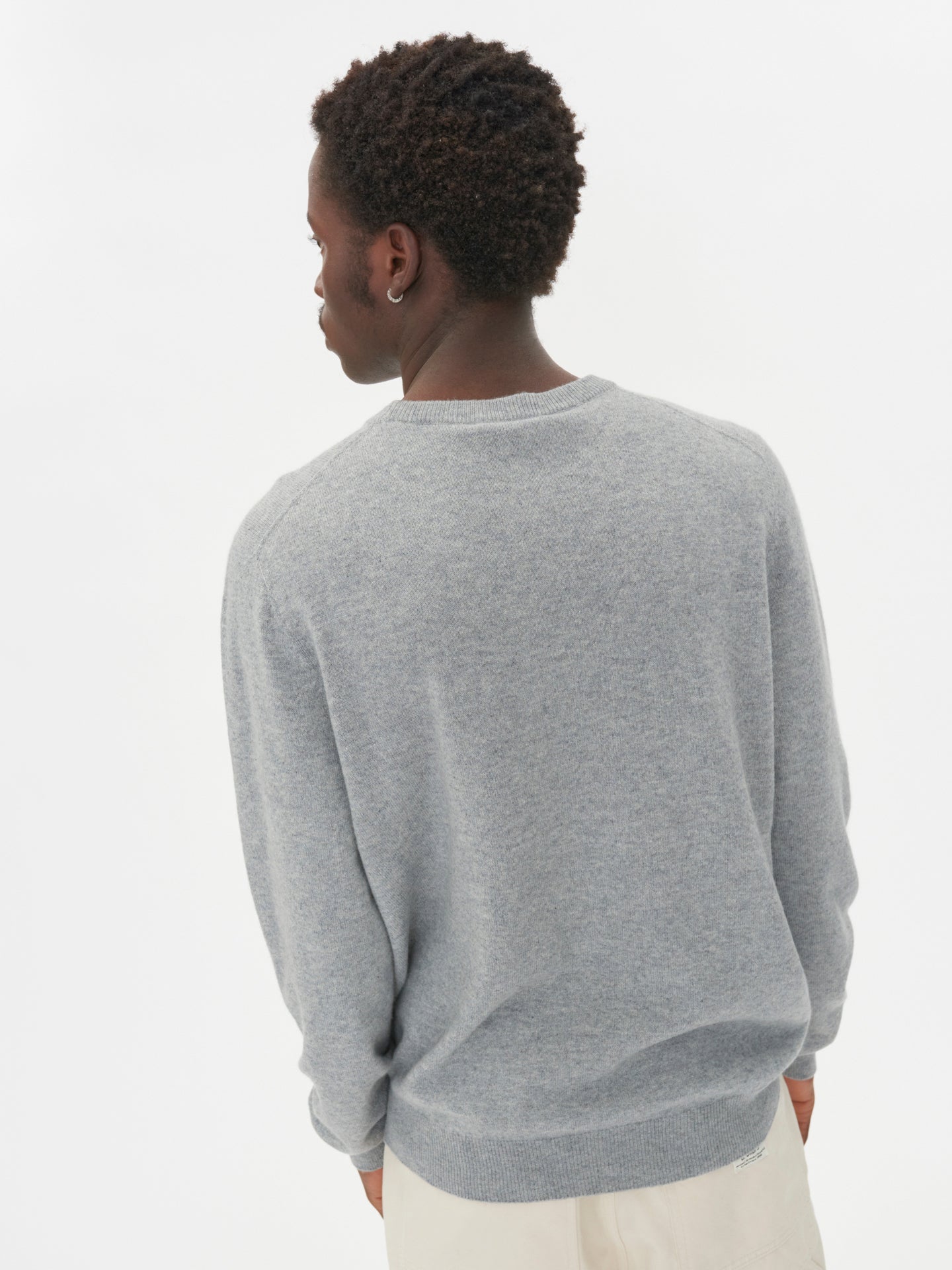 Pull col rond en Cachemire pour hommes Gris - Gobi Cashmere