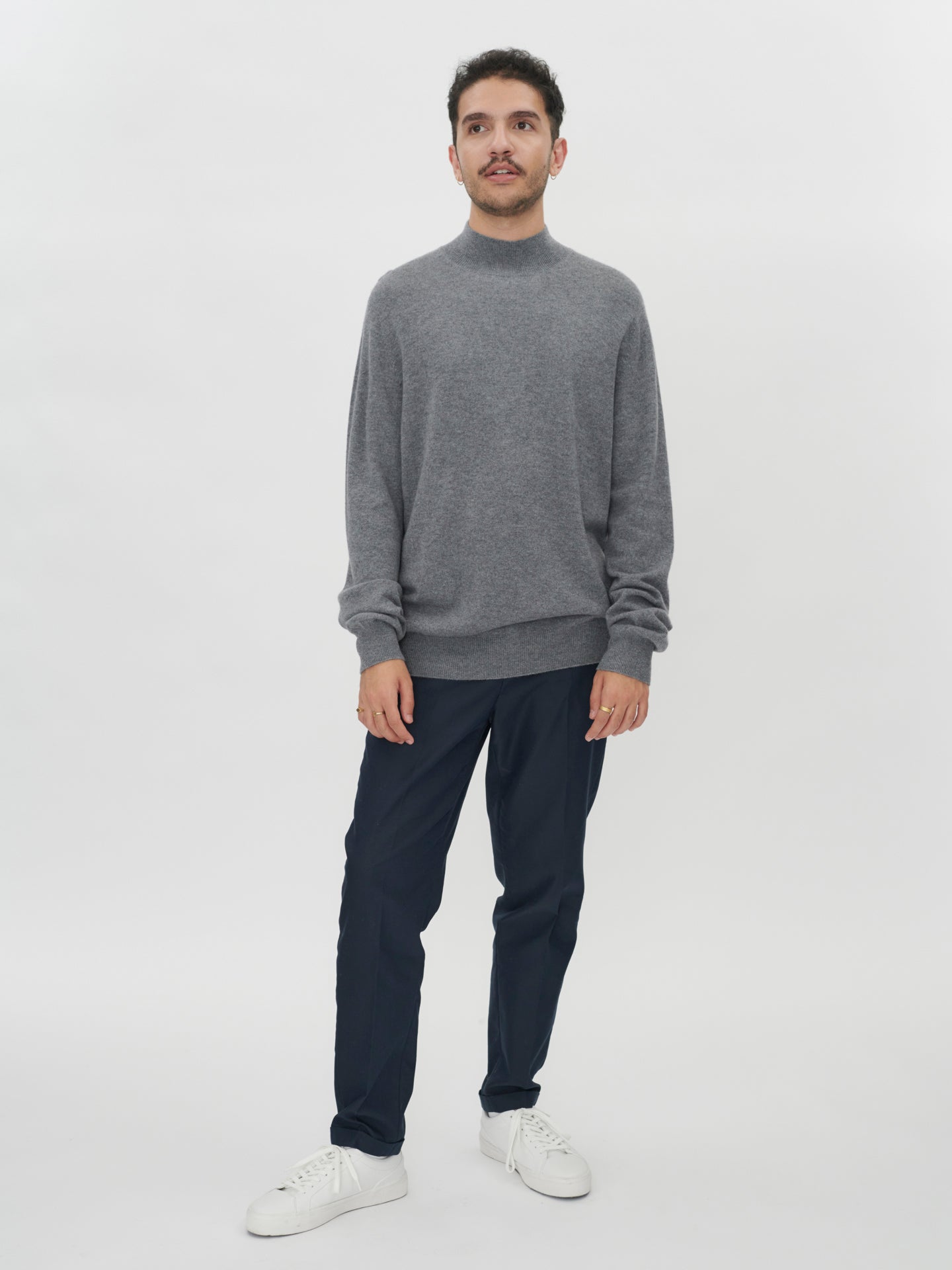 Col haut homme en cachemire Gris - Gobi Cashmere 