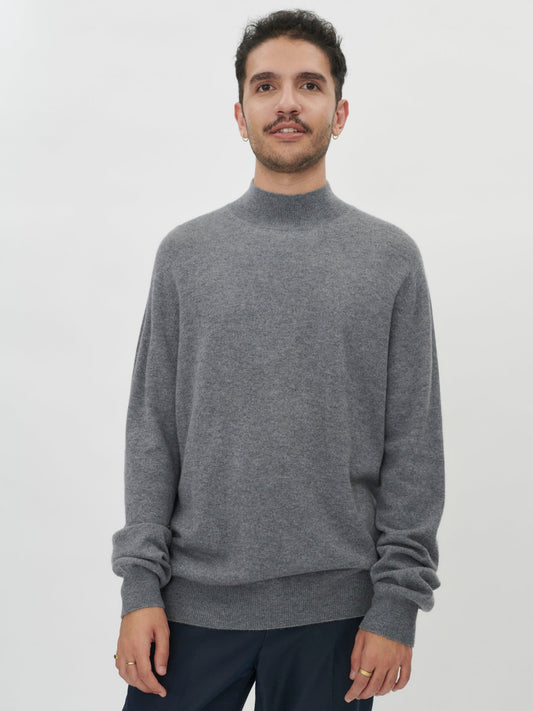 Col haut homme en cachemire Gris - Gobi Cashmere 