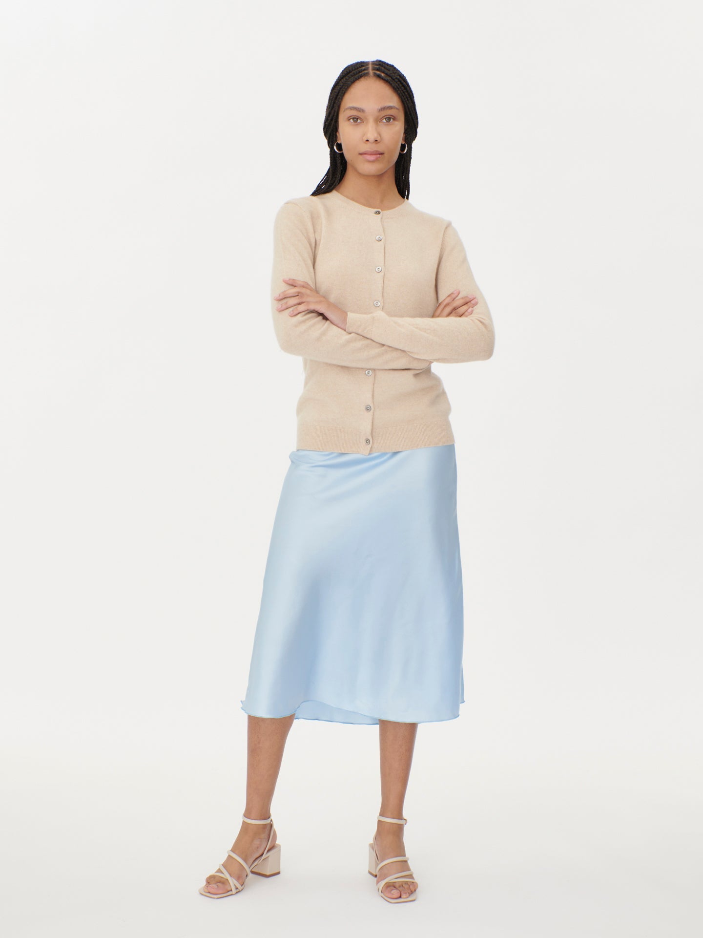 Cardigan col rond en Cachemire pour femmes Taupe - Gobi Cashmere