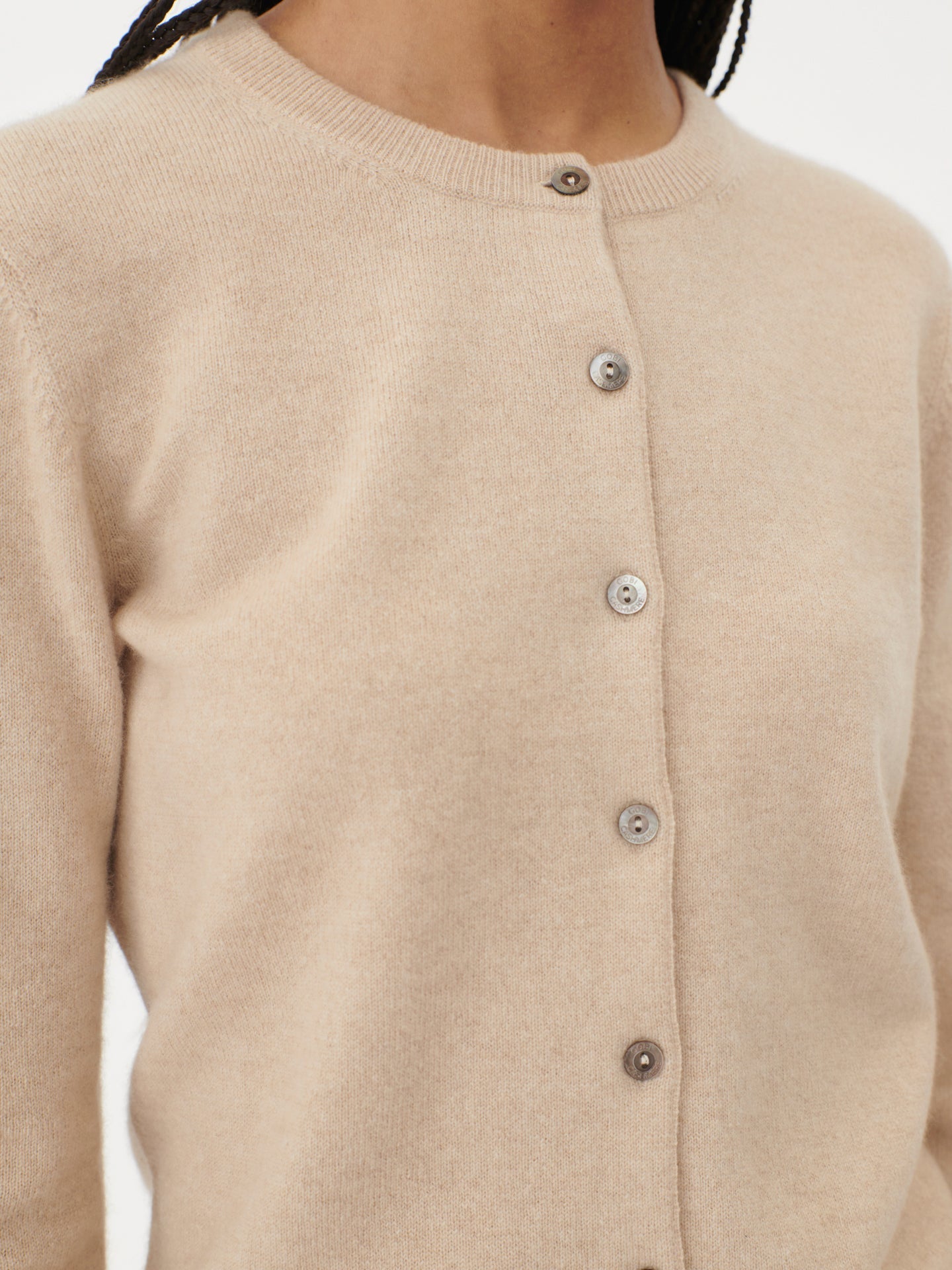 Cardigan col rond en Cachemire pour femmes Taupe - Gobi Cashmere