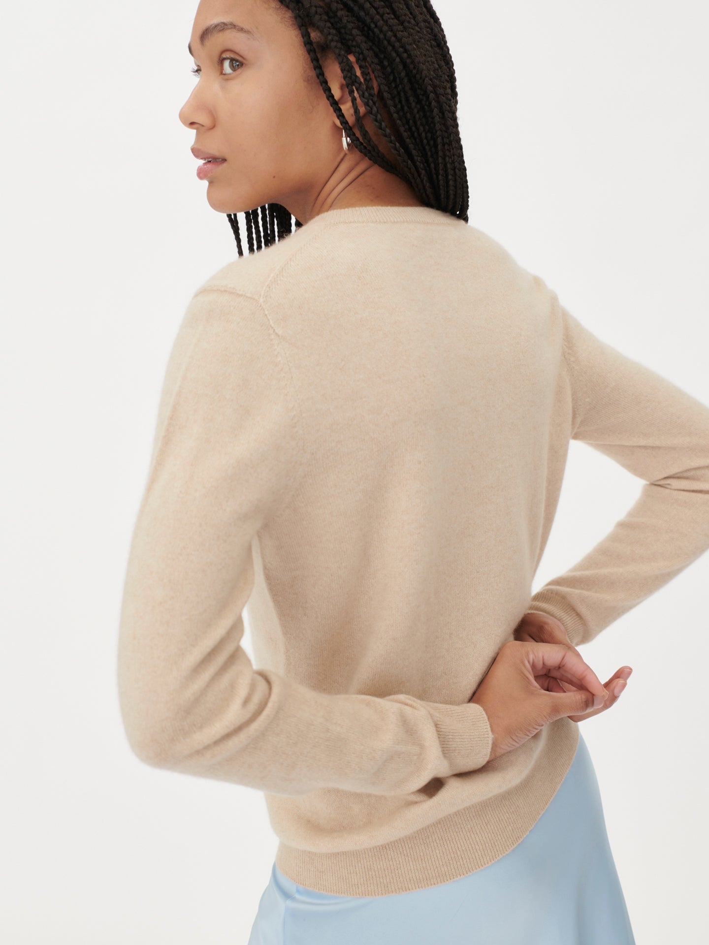 Cardigan col rond en Cachemire pour femmes Taupe - Gobi Cashmere