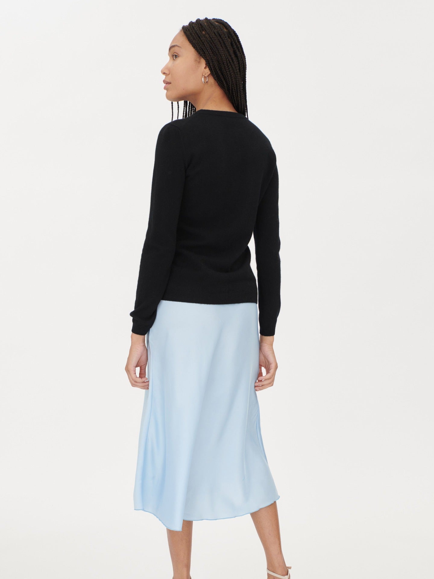 Cardigan col rond en Cachemire pour femmes Noir - Gobi Cashmere