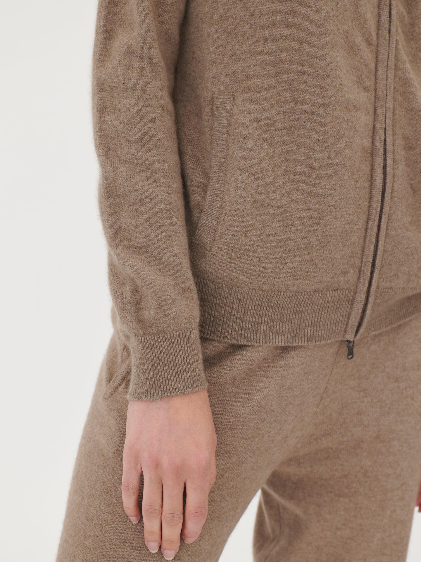 Cardigan zippé  en Cachemire pour femmes Taupe - Gobi Cashmere
