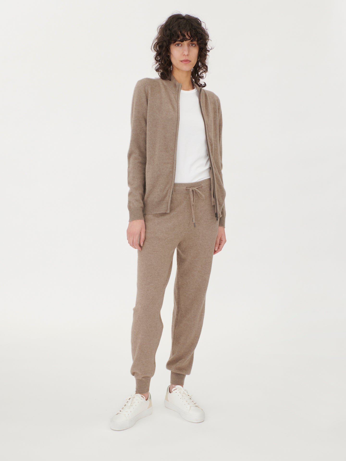 Jogging femme en Cachemire pour femmes Taupe - Gobi Cashmere