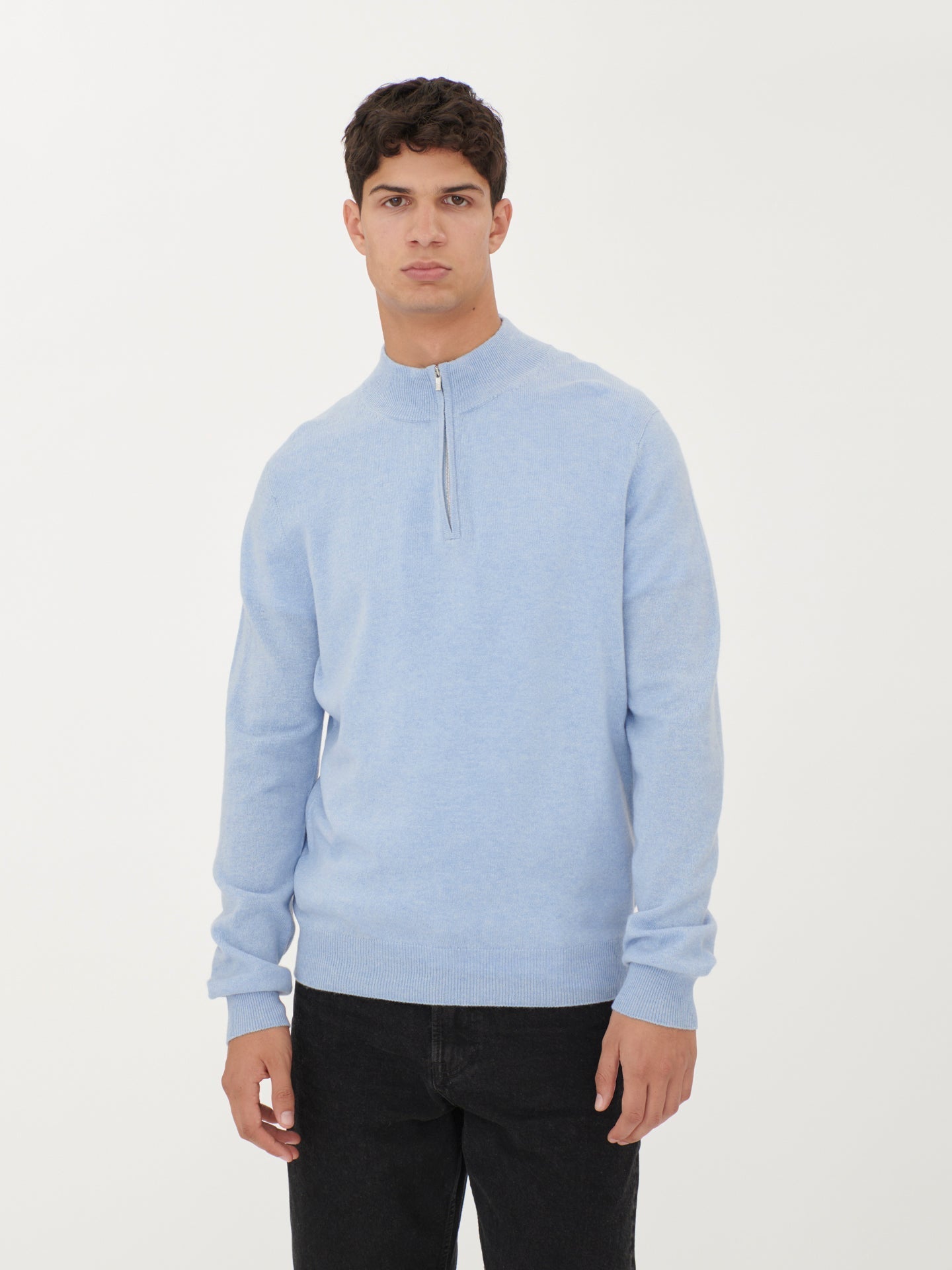 Pull polo demi zippé pour homme , couleur - Gobi Cashmere