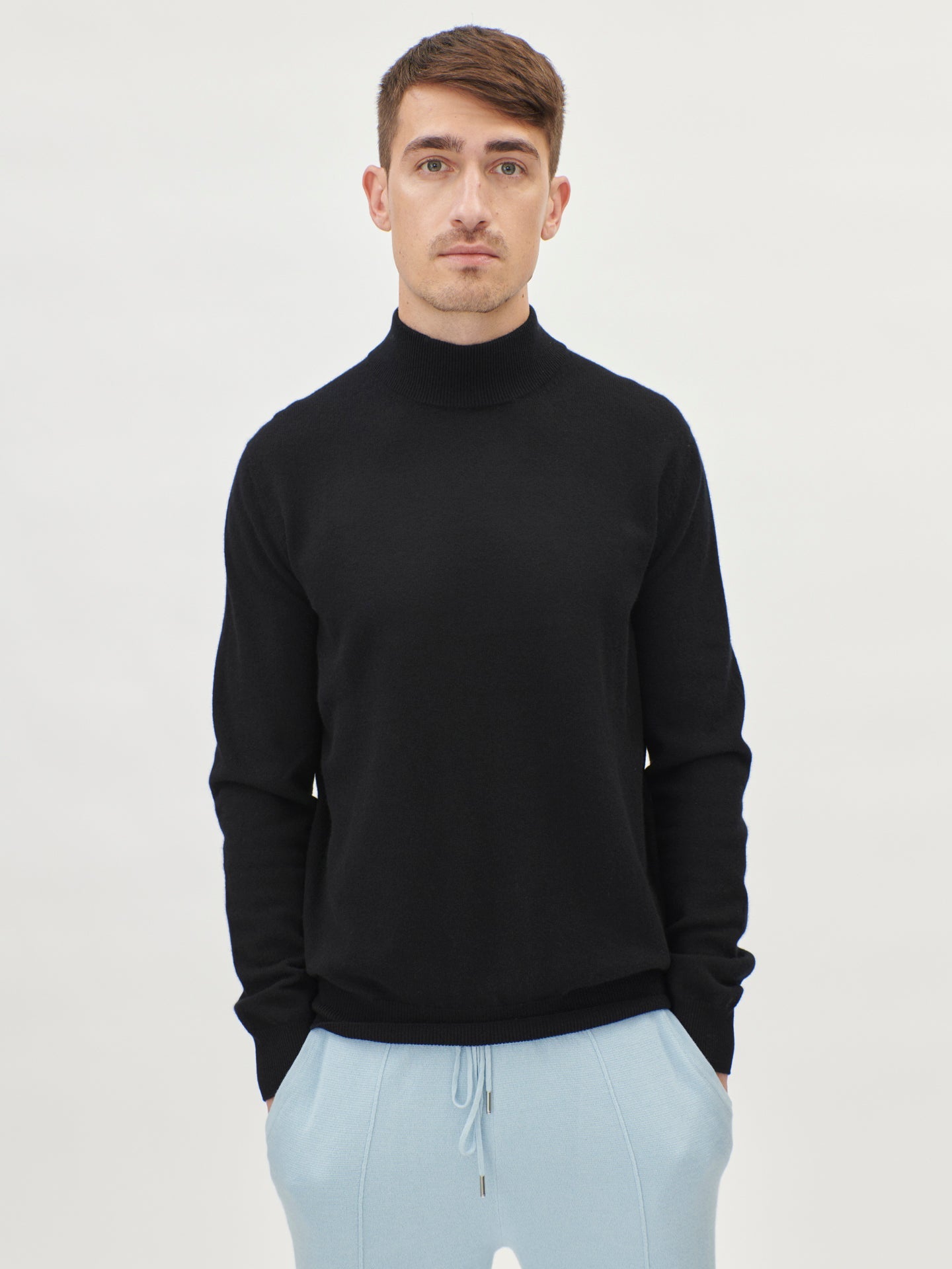 Col haut homme en Cachemire Noir - Gobi Cashmere