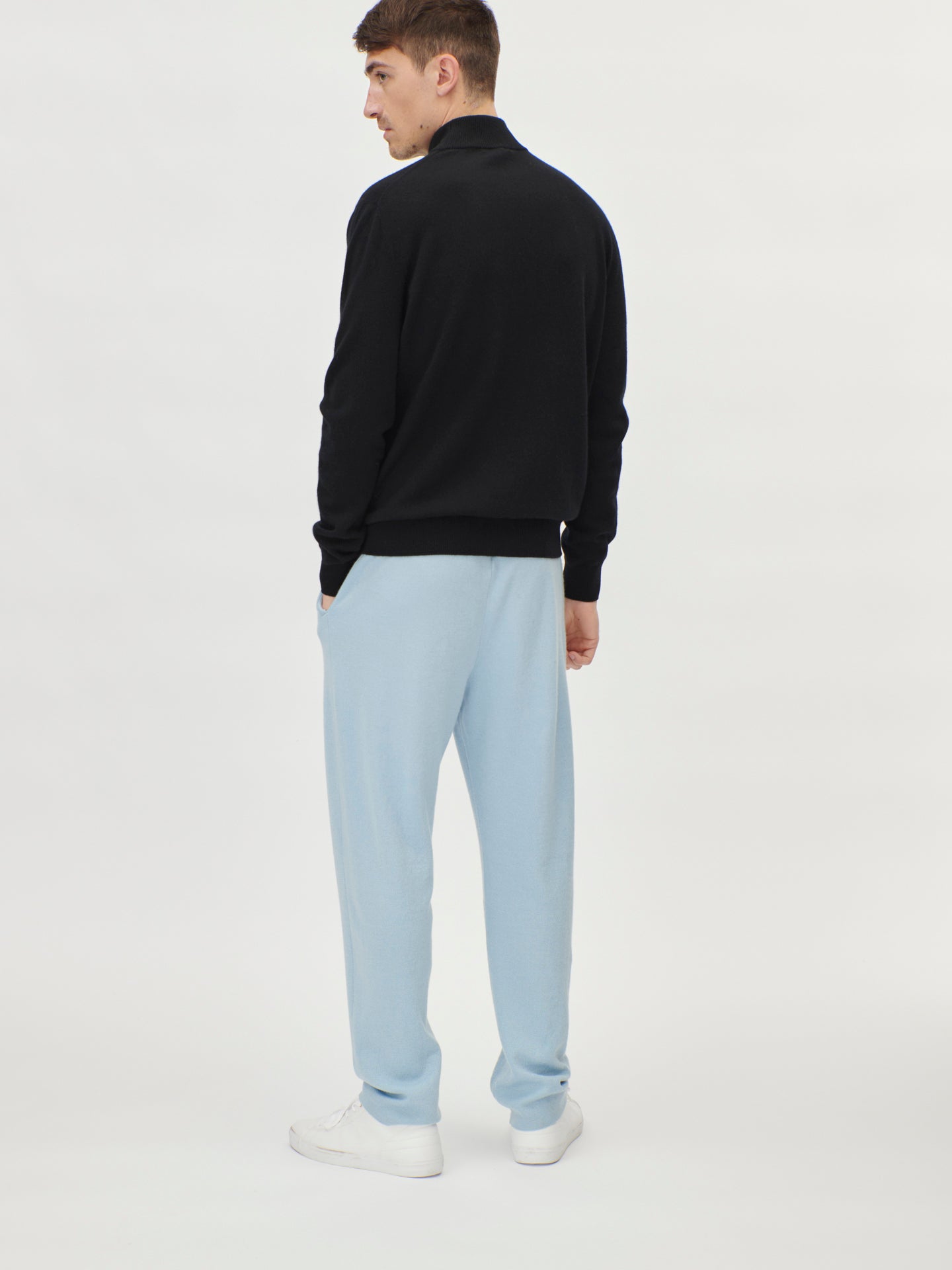 Col haut homme en Cachemire Noir - Gobi Cashmere