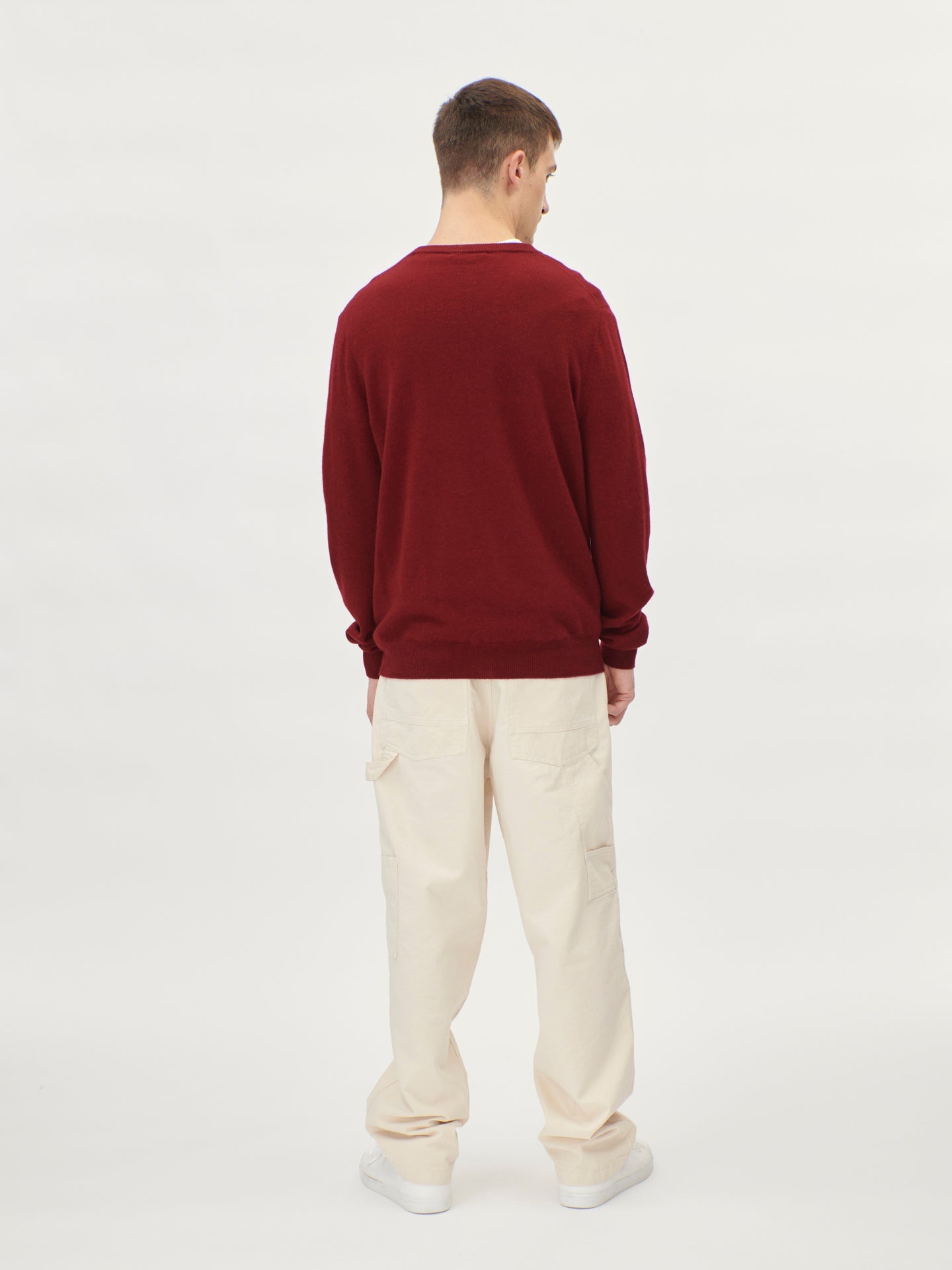 Cardigan a col V en Cachemire pour hommes Rouge - Gobi Cashmere
