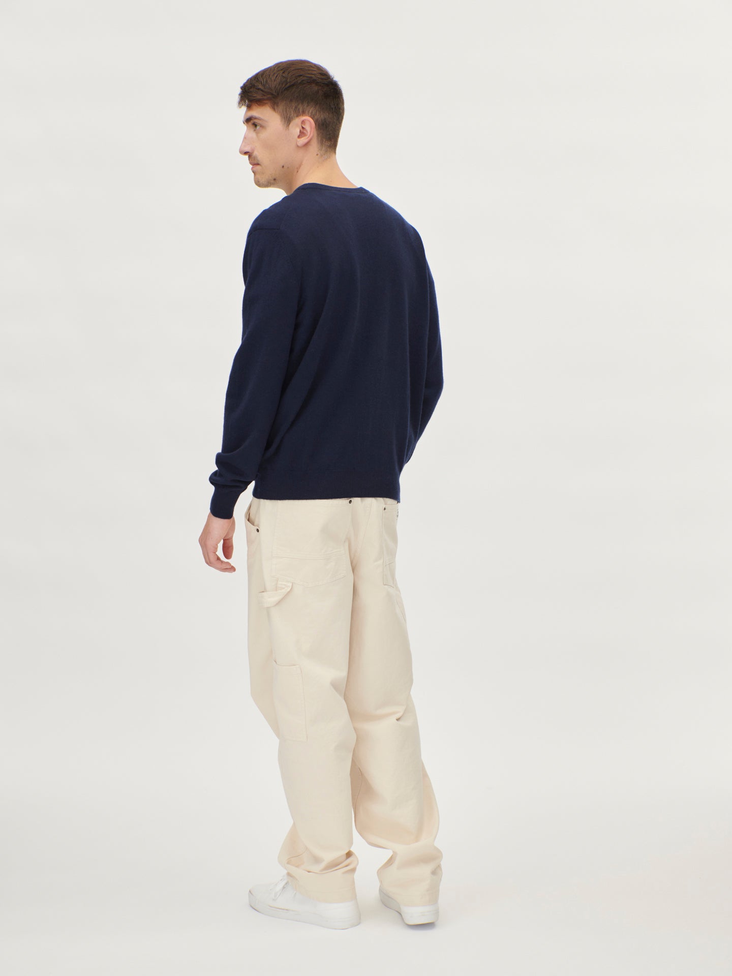 Cardigan a col V en Cachemire pour hommes Marin - Gobi Cashmere