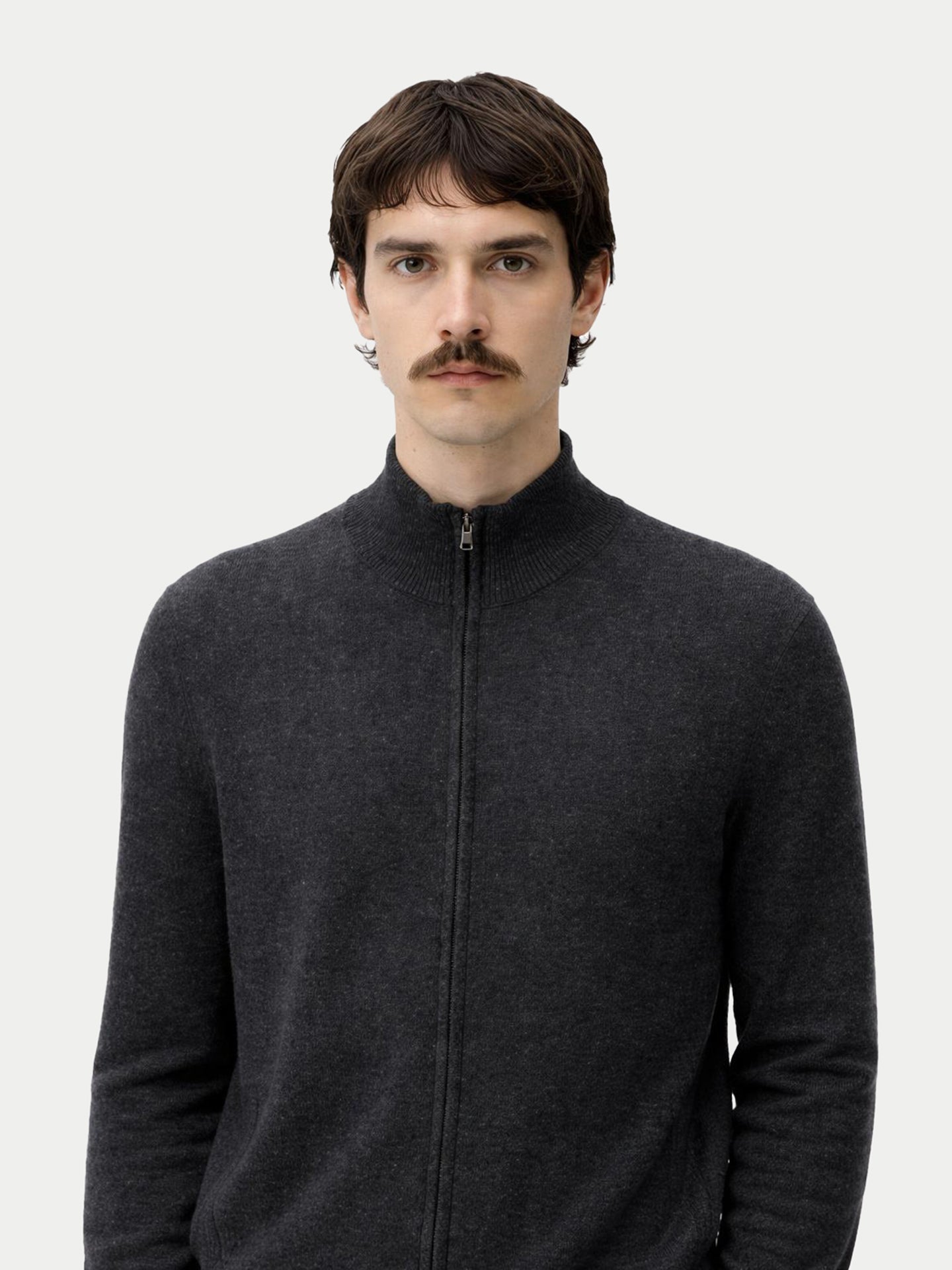 Cardigan zippé en cachemire Essential pour hommes