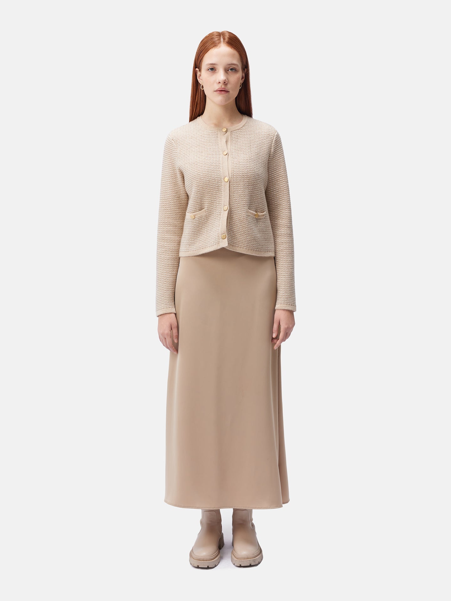 Responsible Jacquard Cashmere Cardigan | GOBi Cashmere
