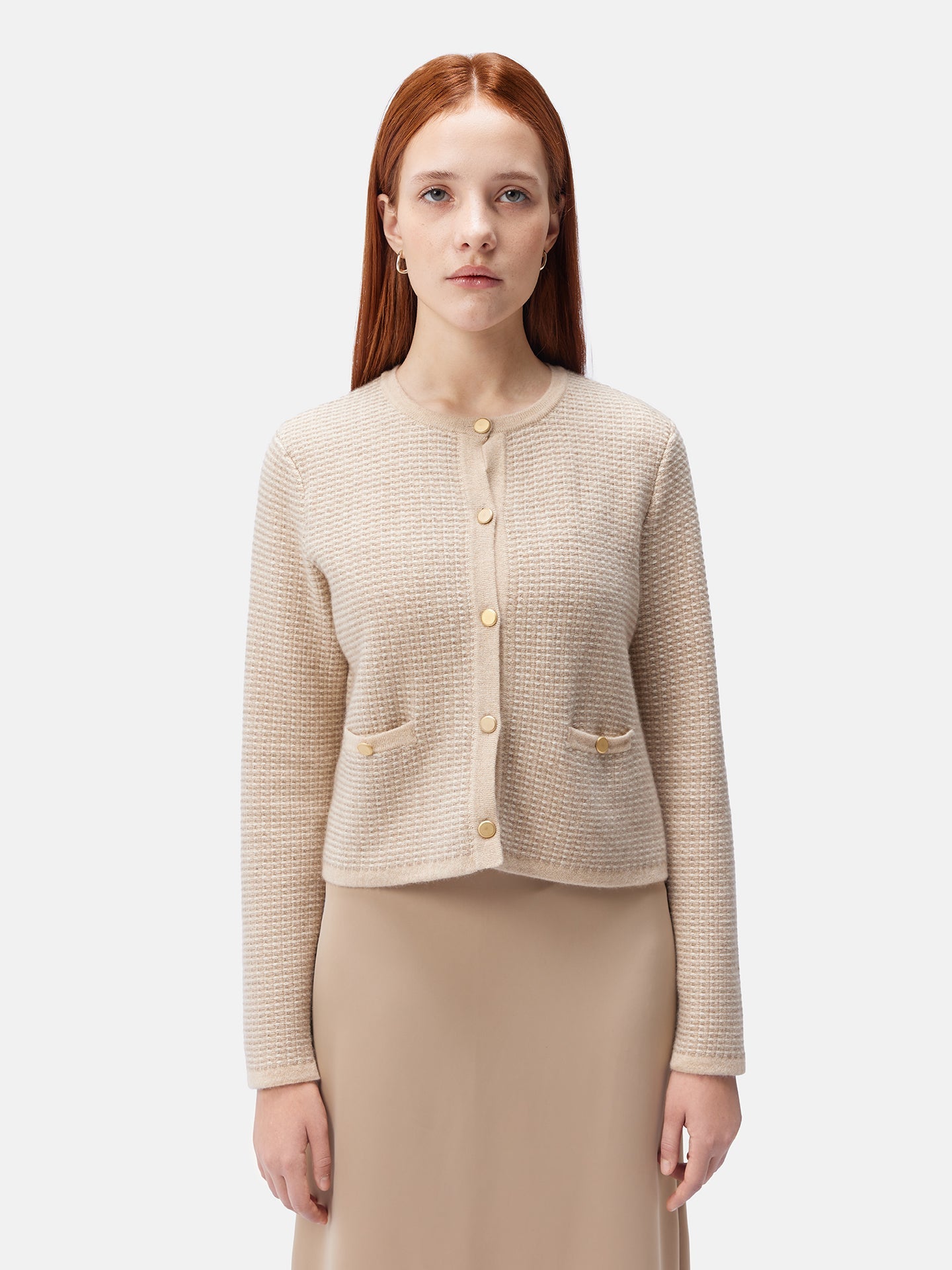 Responsible Jacquard Cashmere Cardigan | GOBi Cashmere