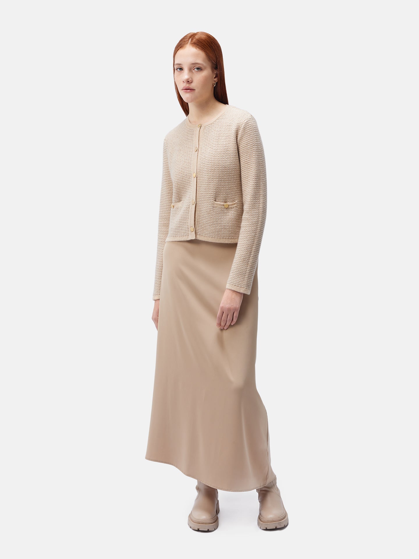 Responsible Jacquard Cashmere Cardigan | GOBi Cashmere