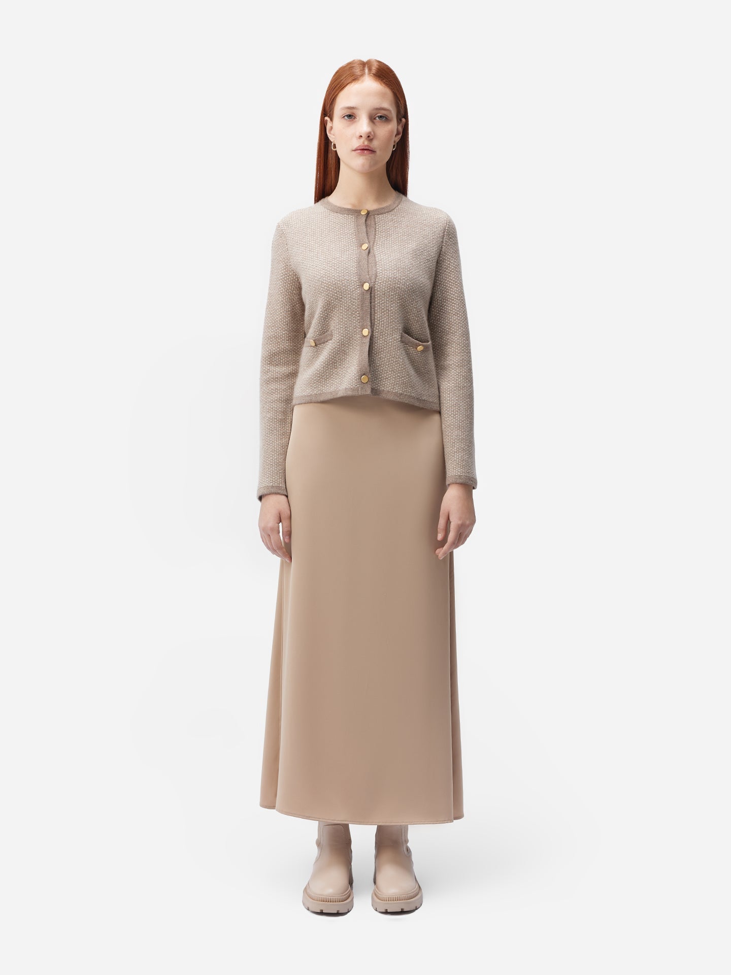 Responsible Jacquard Cashmere Cardigan | GOBi Cashmere