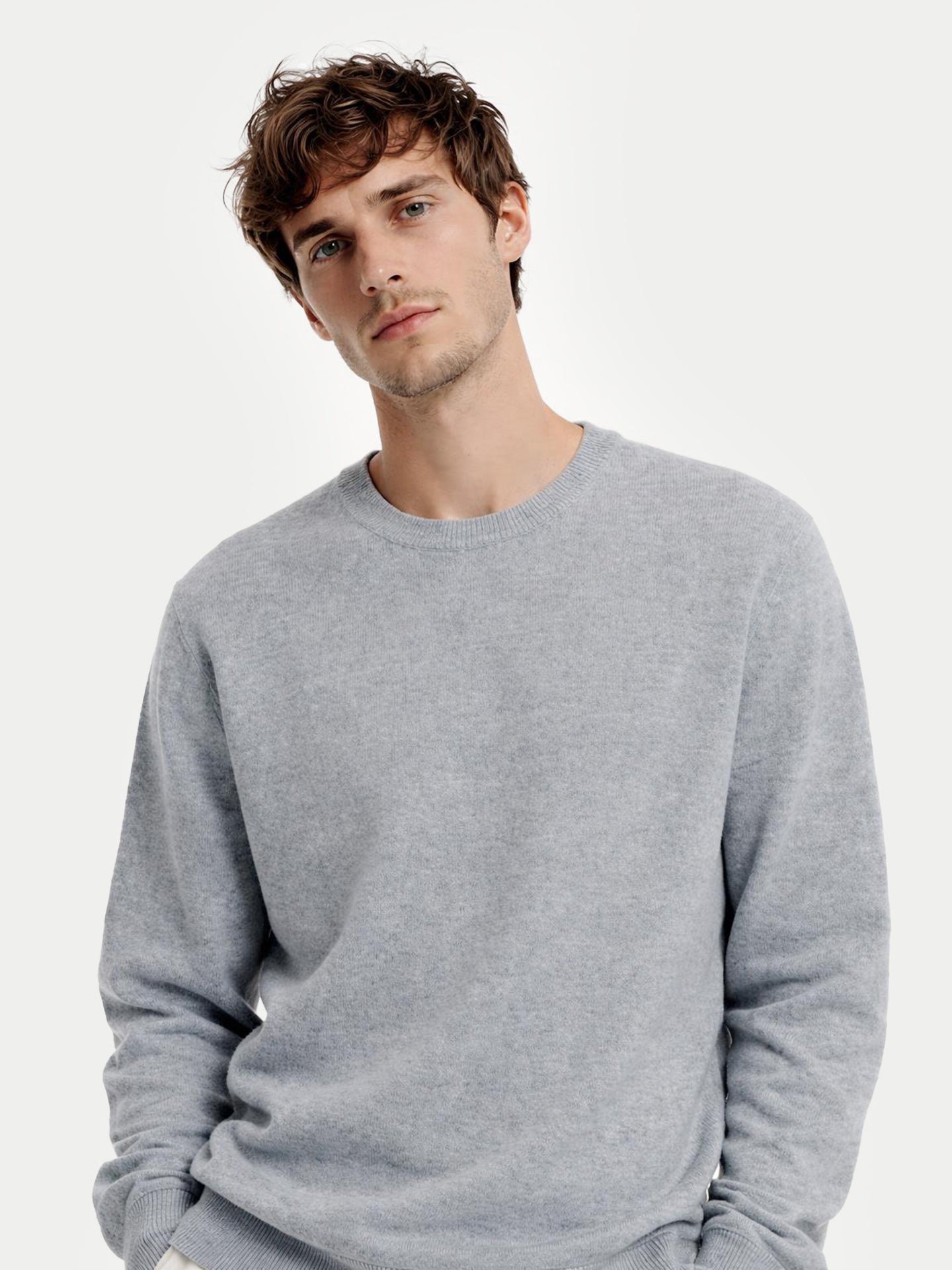Pull col rond en cachemire Essential pour hommes
