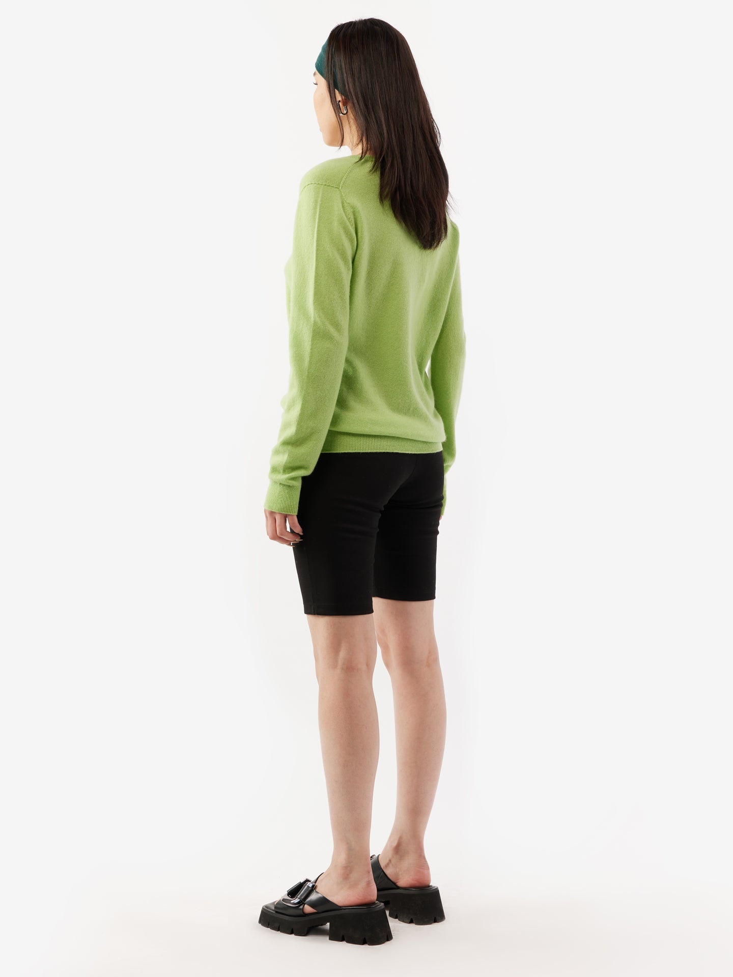 Cardigan col en V en Cachemire pour femmes vert - Gobi Cashmere